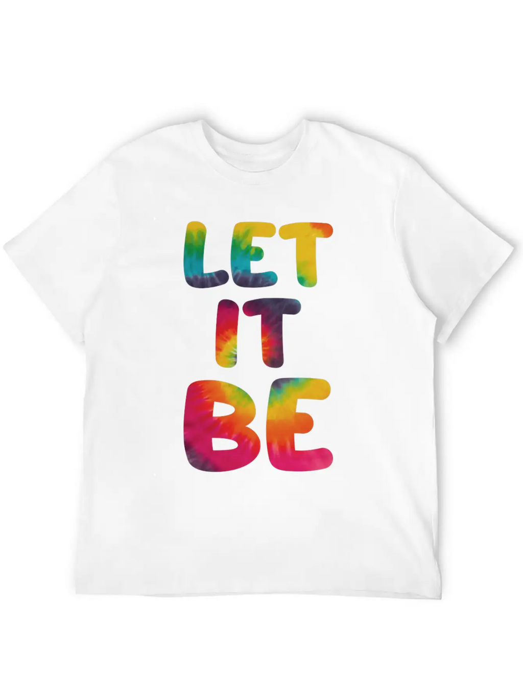 Let It Be Hippie Tie Dye Breathable Graphic T-Shirt – Perfect For Casual Days