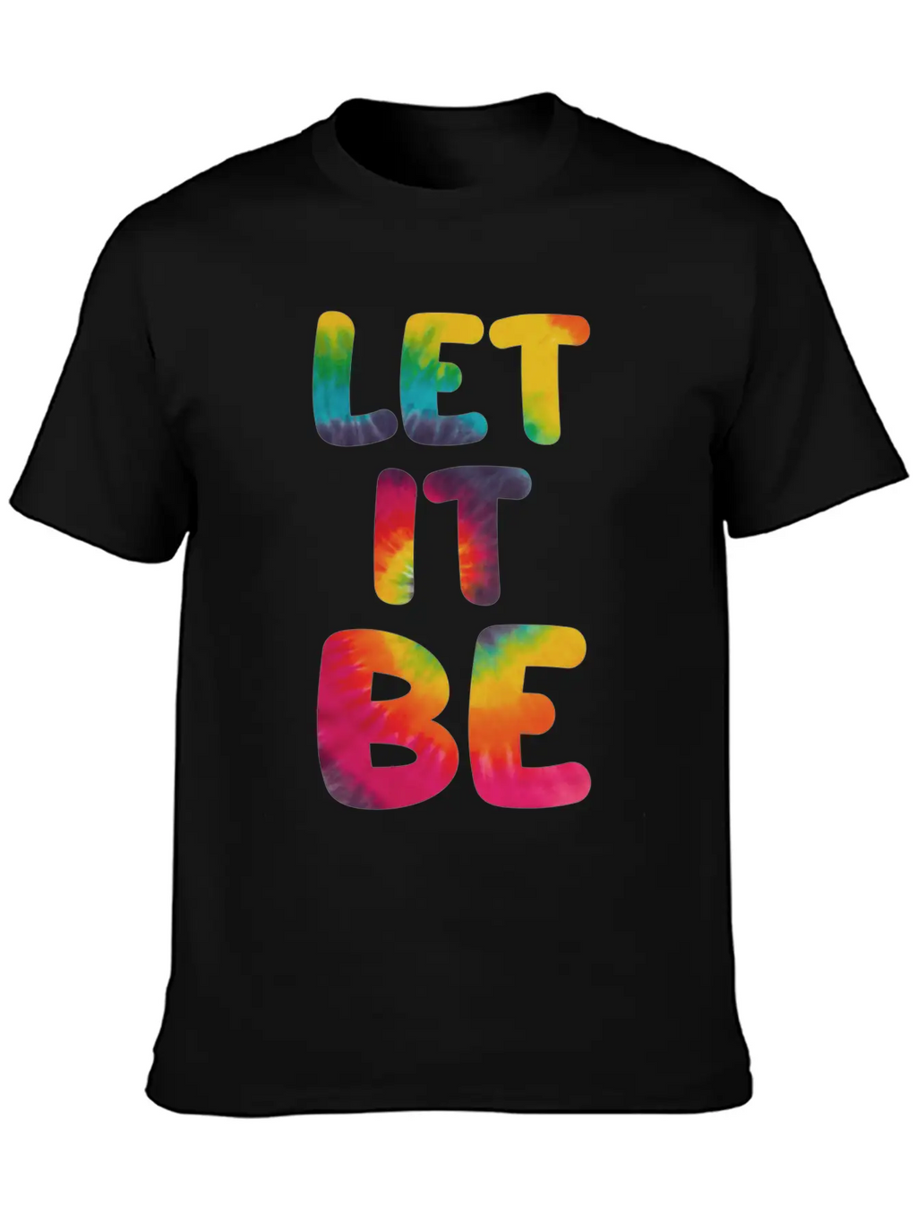 Let It Be Hippie Tie Dye Breathable Graphic T-Shirt – Perfect For Casual Days