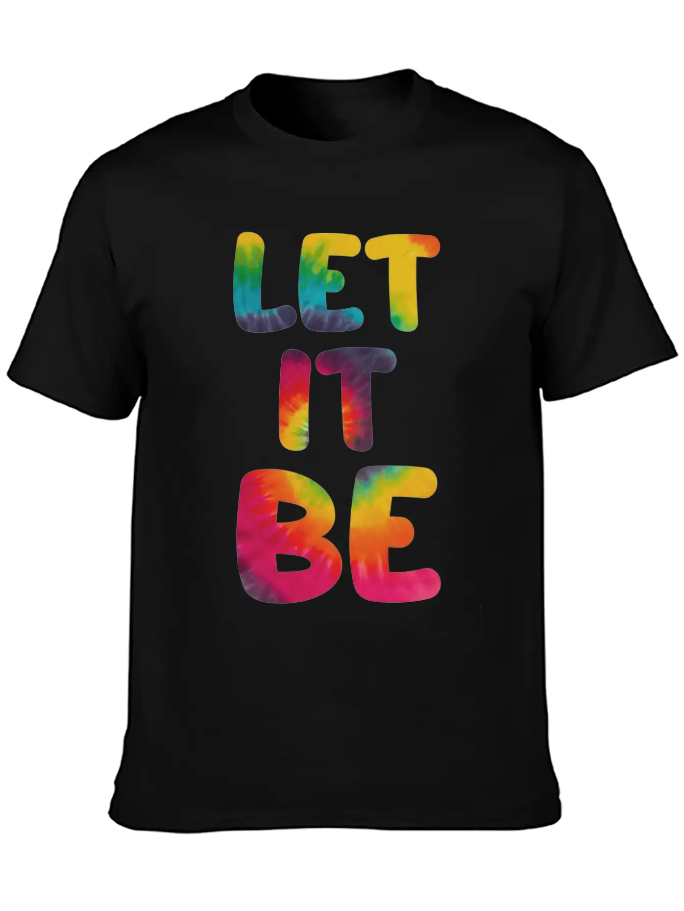 Let It Be Hippie Tie Dye Breathable Graphic T-Shirt – Perfect For Casual Days