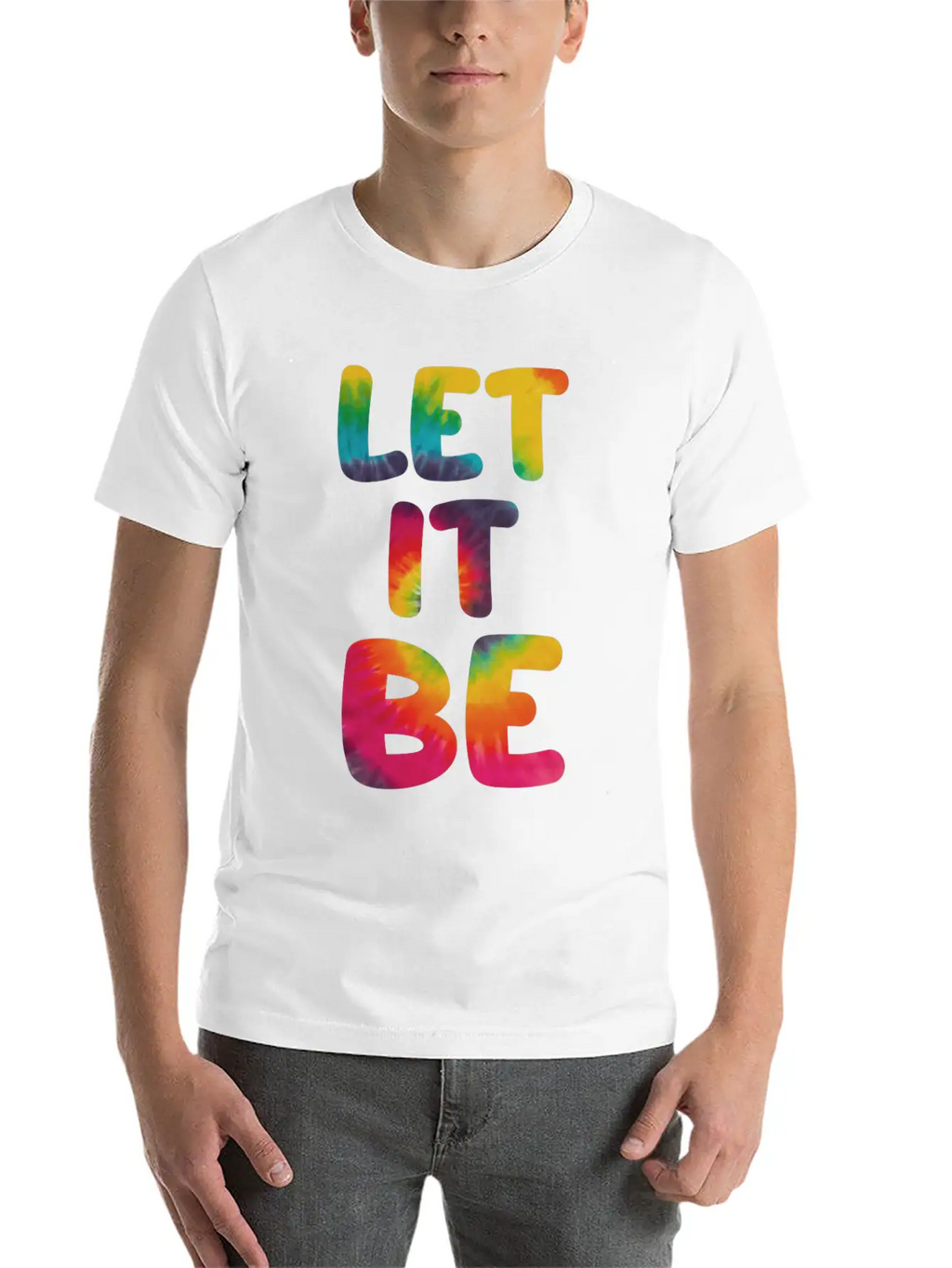 Let It Be Hippie Tie Dye Breathable Graphic T-Shirt – Perfect For Casual Days