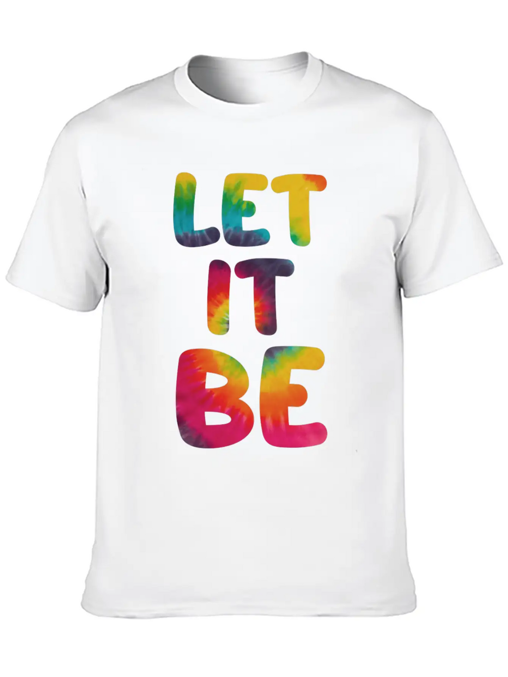 Let It Be Hippie Tie Dye Breathable Graphic T-Shirt – Perfect For Casual Days