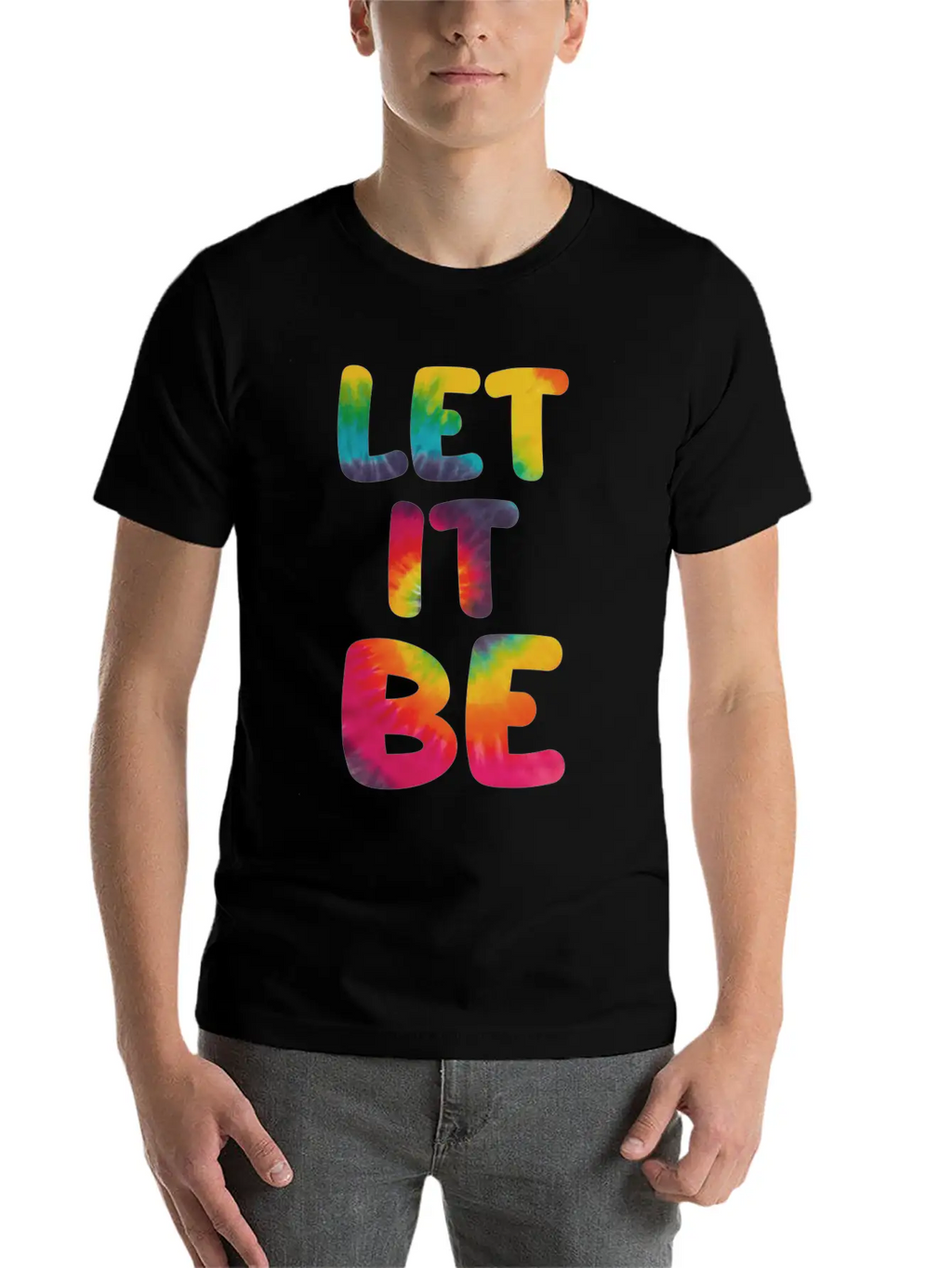 Let It Be Hippie Tie Dye Breathable Graphic T-Shirt – Perfect For Casual Days