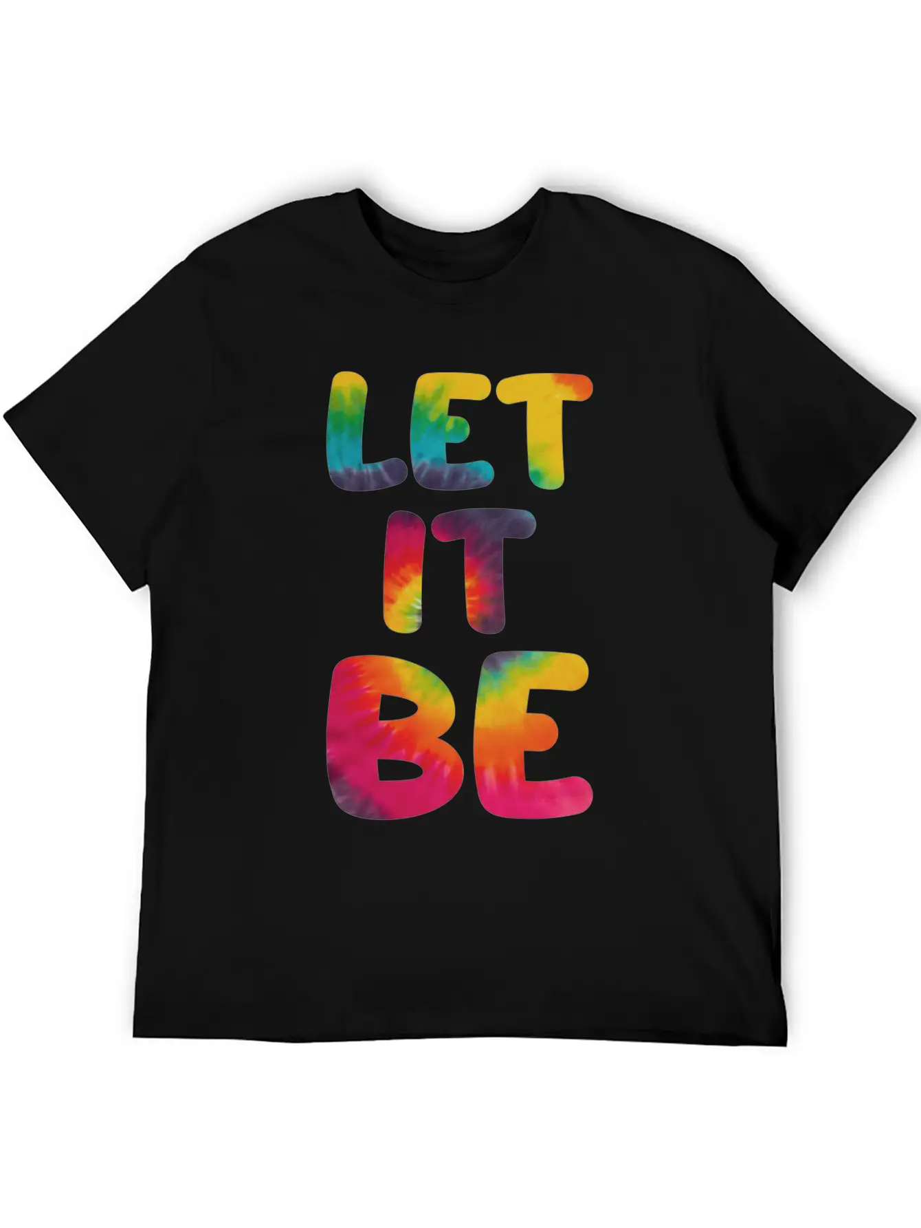 Let It Be Hippie Tie Dye Breathable Graphic T-Shirt – Perfect For Casual Days