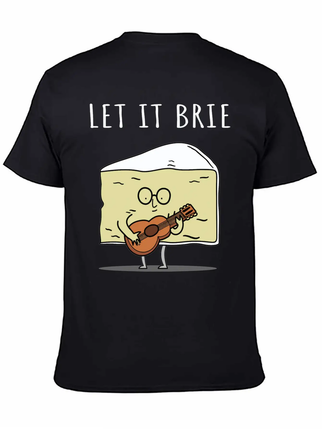 Let It Brie Cheese Musician With Guitar Relaxed Everyday Tee – Lightweight And Durable Cotton