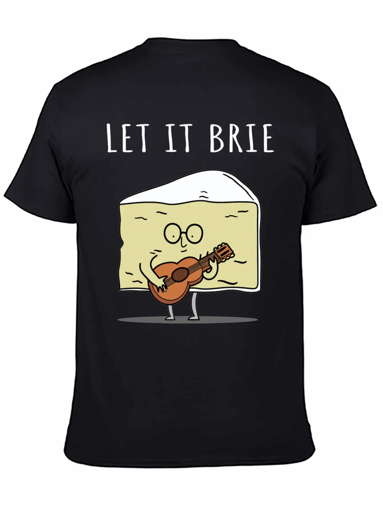 Let It Brie Cheese Musician With Guitar Relaxed Everyday Tee – Lightweight And Durable Cotton