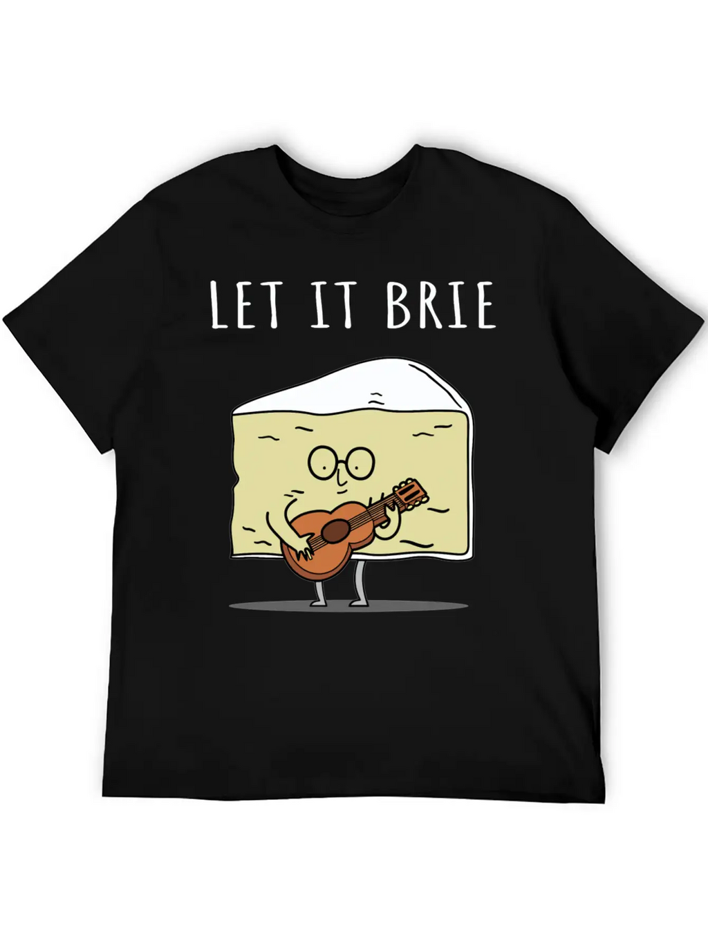 Let It Brie Cheese Musician With Guitar Relaxed Everyday Tee – Lightweight And Durable Cotton
