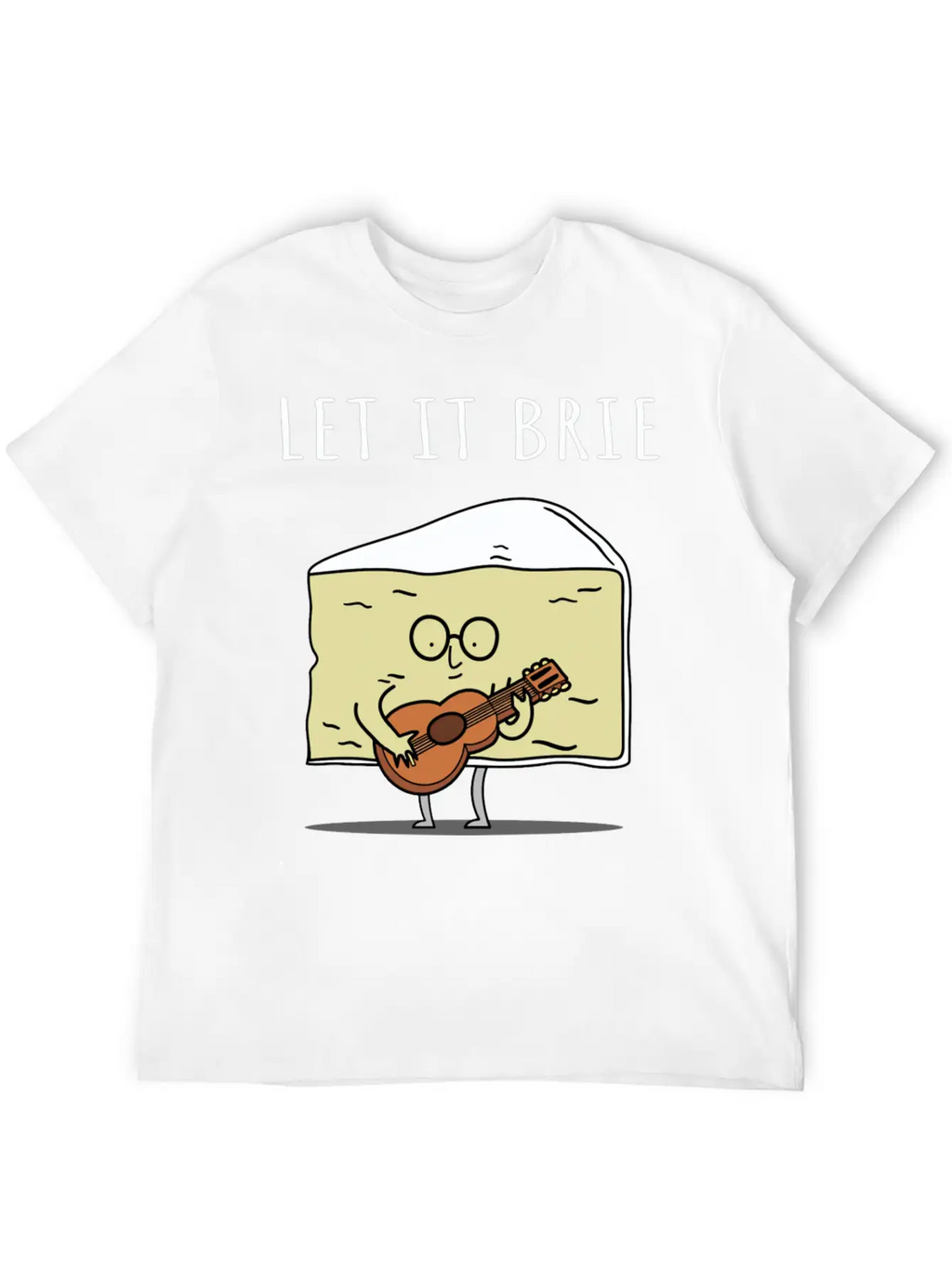 Let It Brie Cheese Musician With Guitar Relaxed Everyday Tee – Lightweight And Durable Cotton