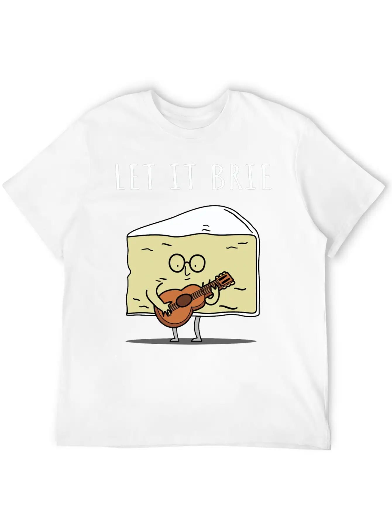 Let It Brie Cheese Musician With Guitar Relaxed Everyday Tee – Lightweight And Durable Cotton