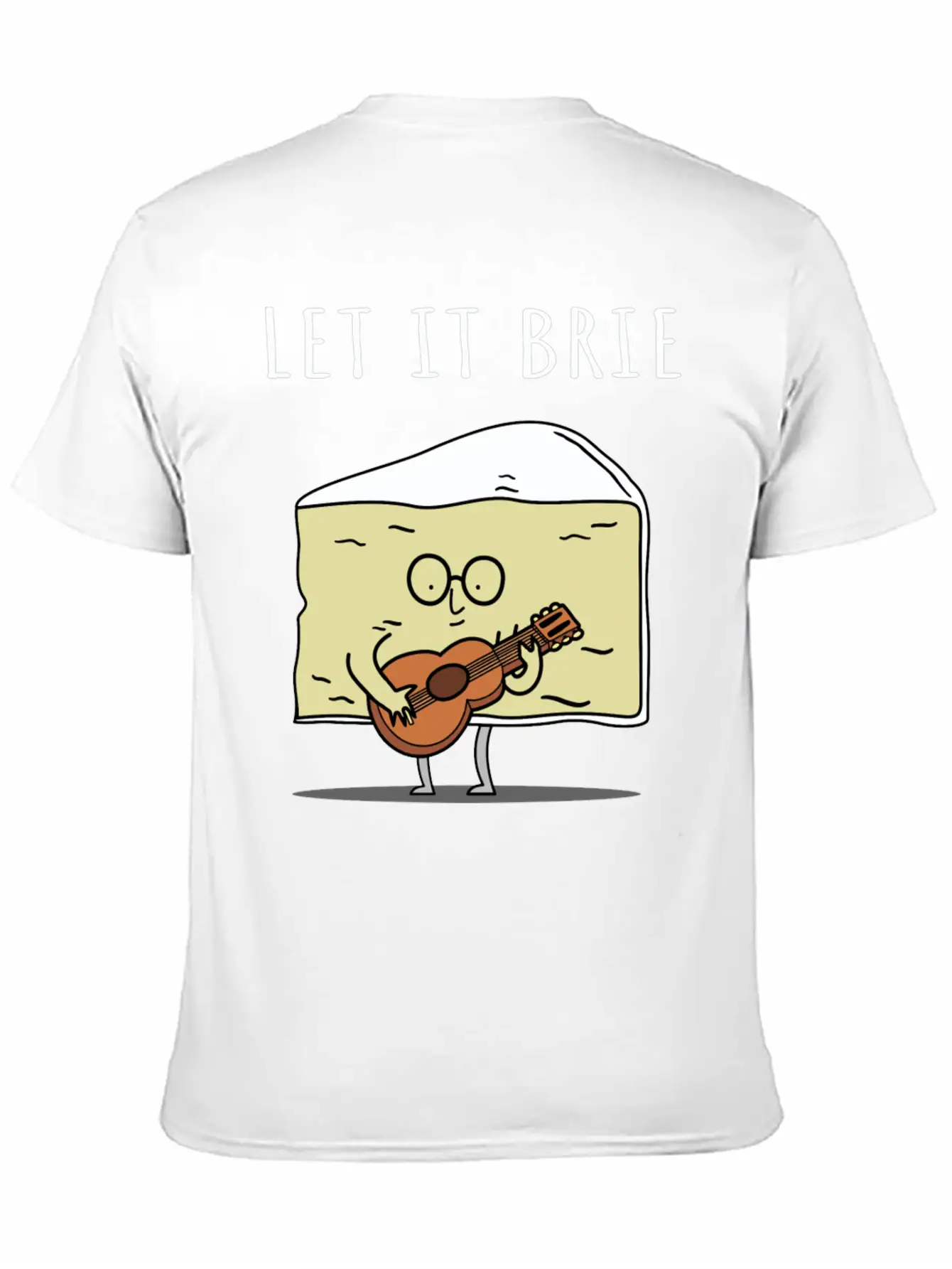 Let It Brie Cheese Musician With Guitar Relaxed Everyday Tee – Lightweight And Durable Cotton