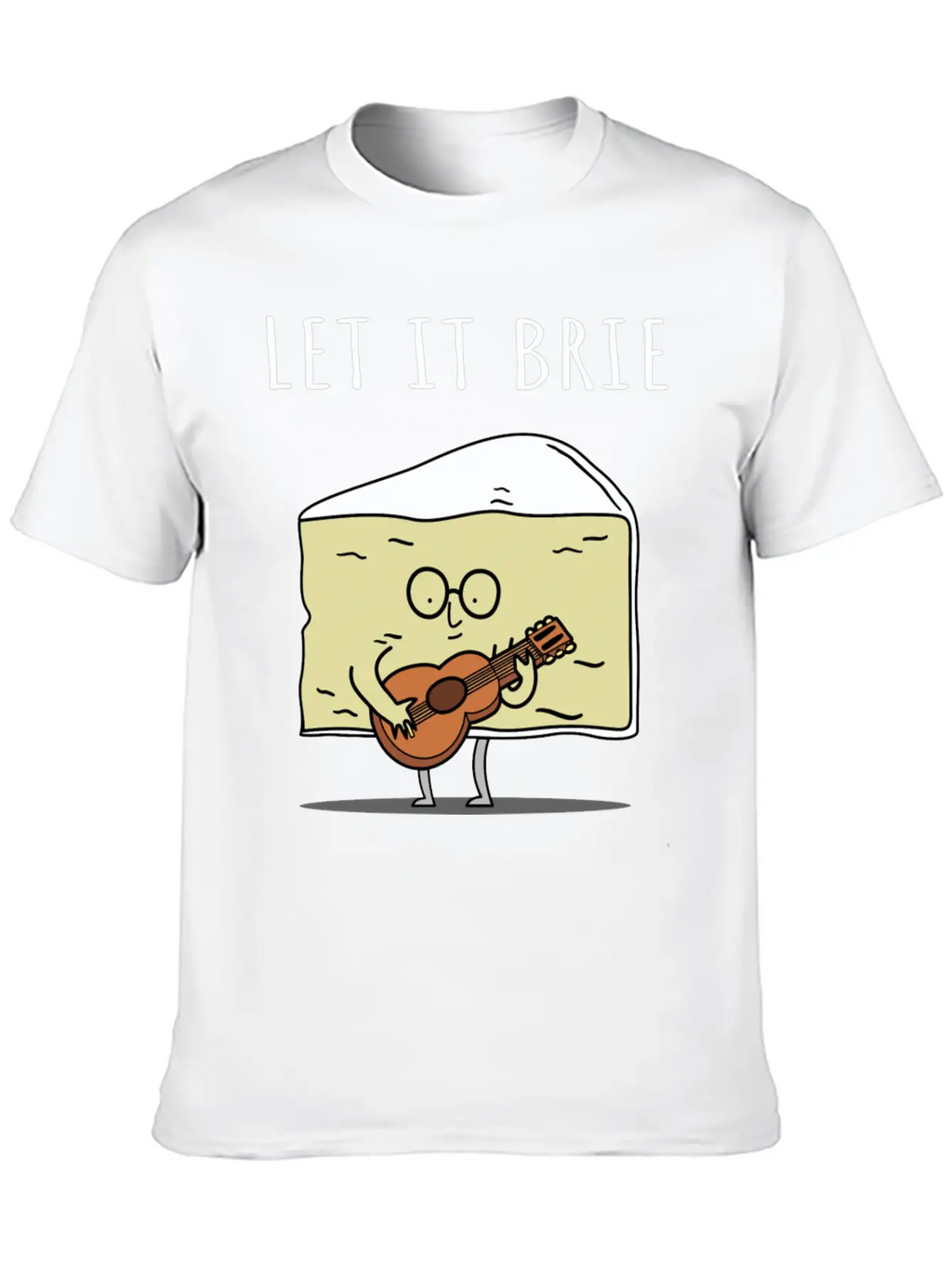 Let It Brie Cheese Musician With Guitar Relaxed Everyday Tee – Lightweight And Durable Cotton