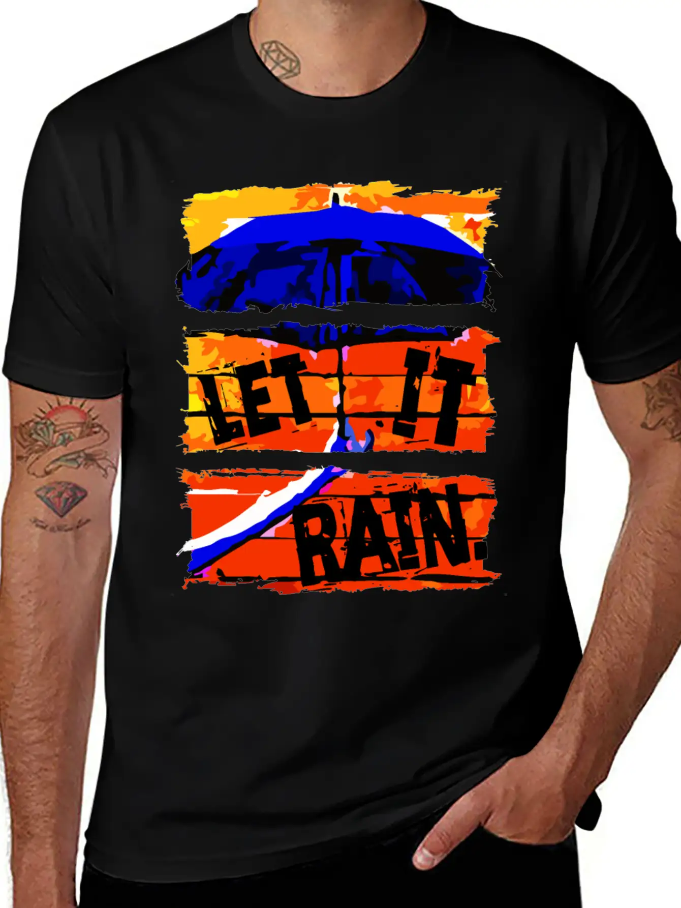 Let It Rain - Umbrella Unisex Casual T-Shirt – Clean Design For Daily Comfort