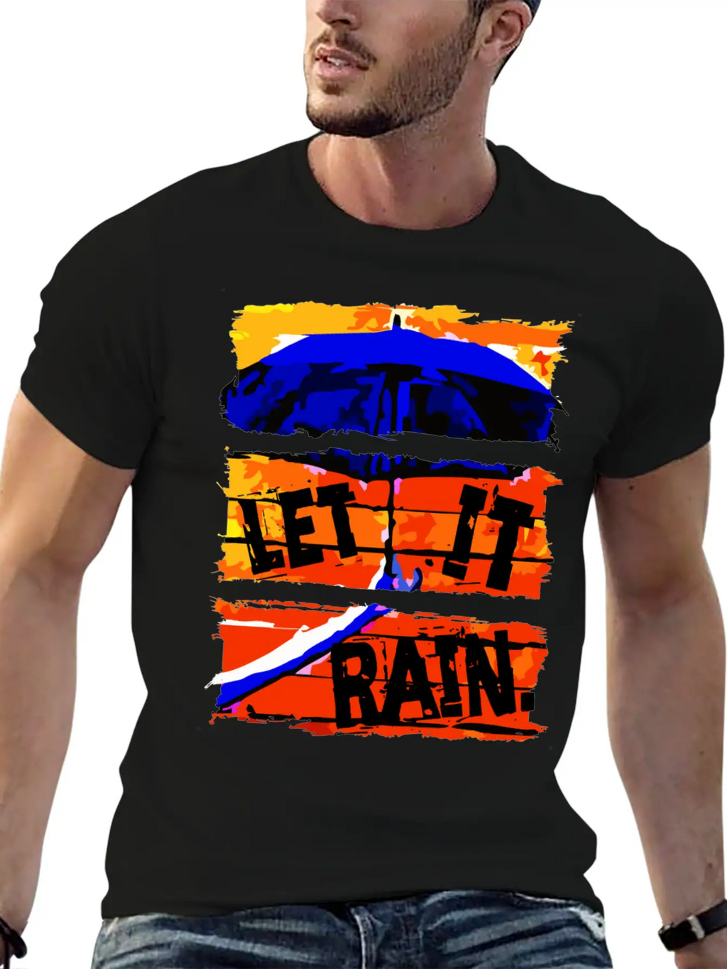 Let It Rain - Umbrella Unisex Casual T-Shirt – Clean Design For Daily Comfort