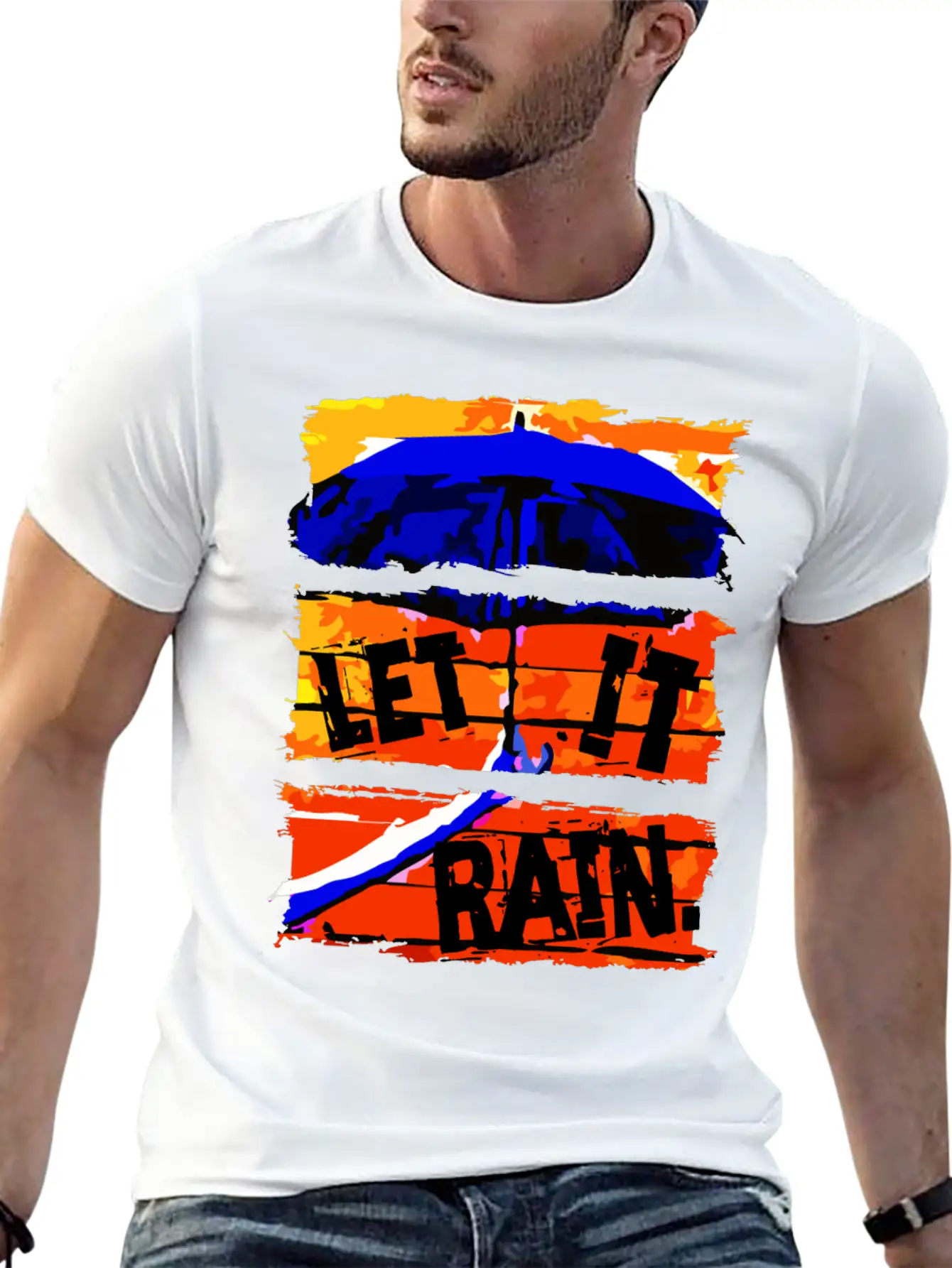 Let It Rain - Umbrella Unisex Casual T-Shirt – Clean Design For Daily Comfort