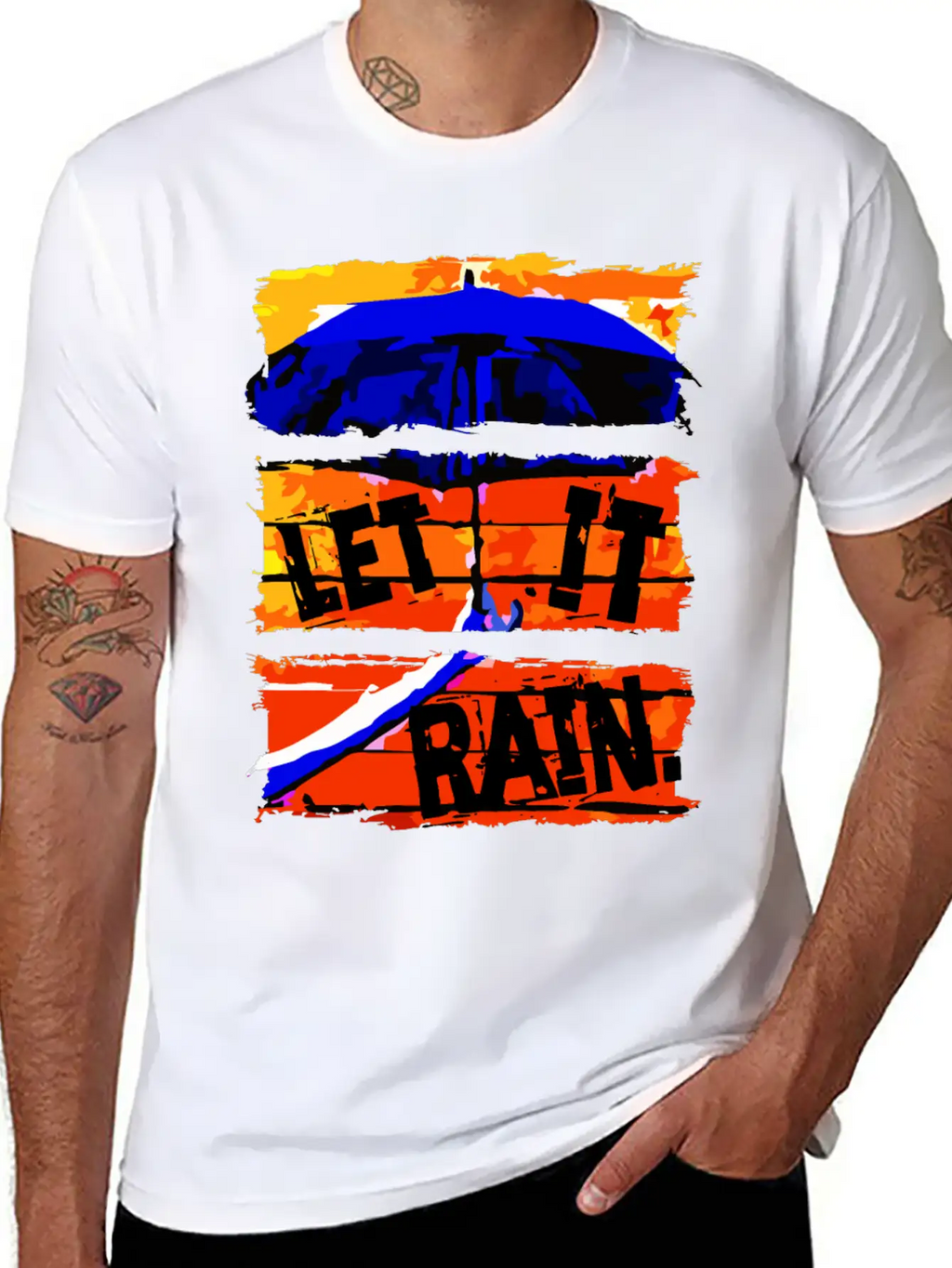 Let It Rain - Umbrella Unisex Casual T-Shirt – Clean Design For Daily Comfort