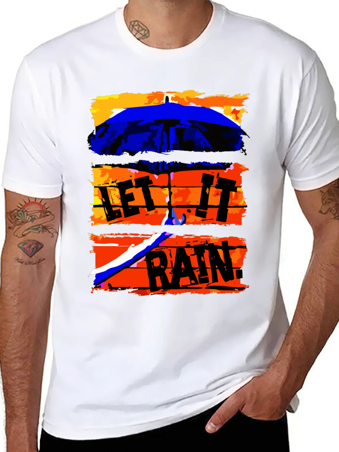 Let It Rain - Umbrella Unisex Casual T-Shirt – Clean Design For Daily Comfort
