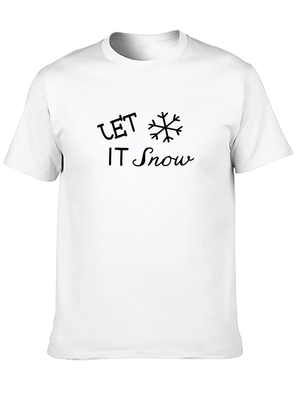 Let It Snow Cool Ice Frost Christmas Snow Flake Basic Graphic T-Shirt – Daily Comfort In Soft Cotton