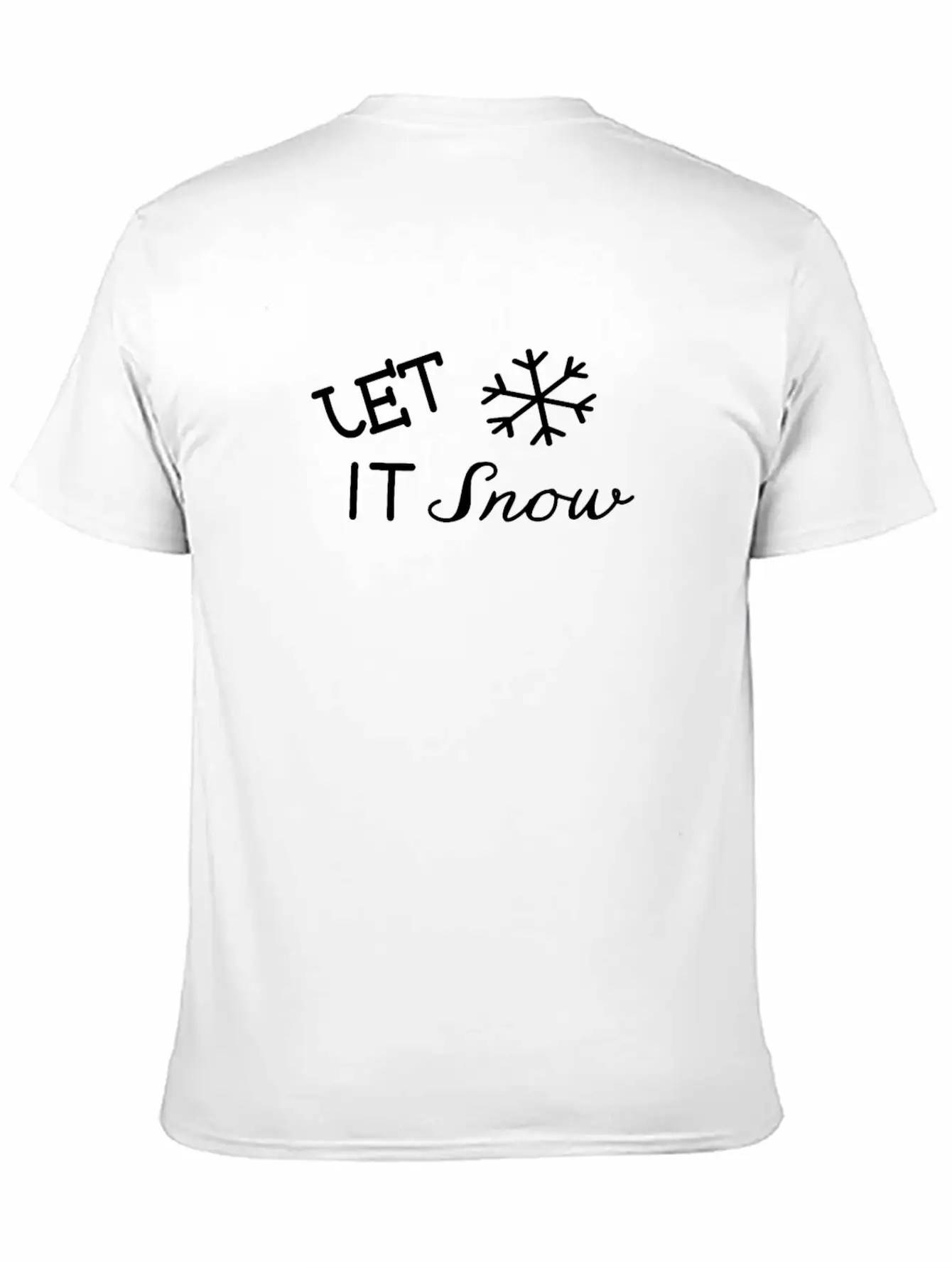 Let It Snow Cool Ice Frost Christmas Snow Flake Basic Graphic T-Shirt – Daily Comfort In Soft Cotton