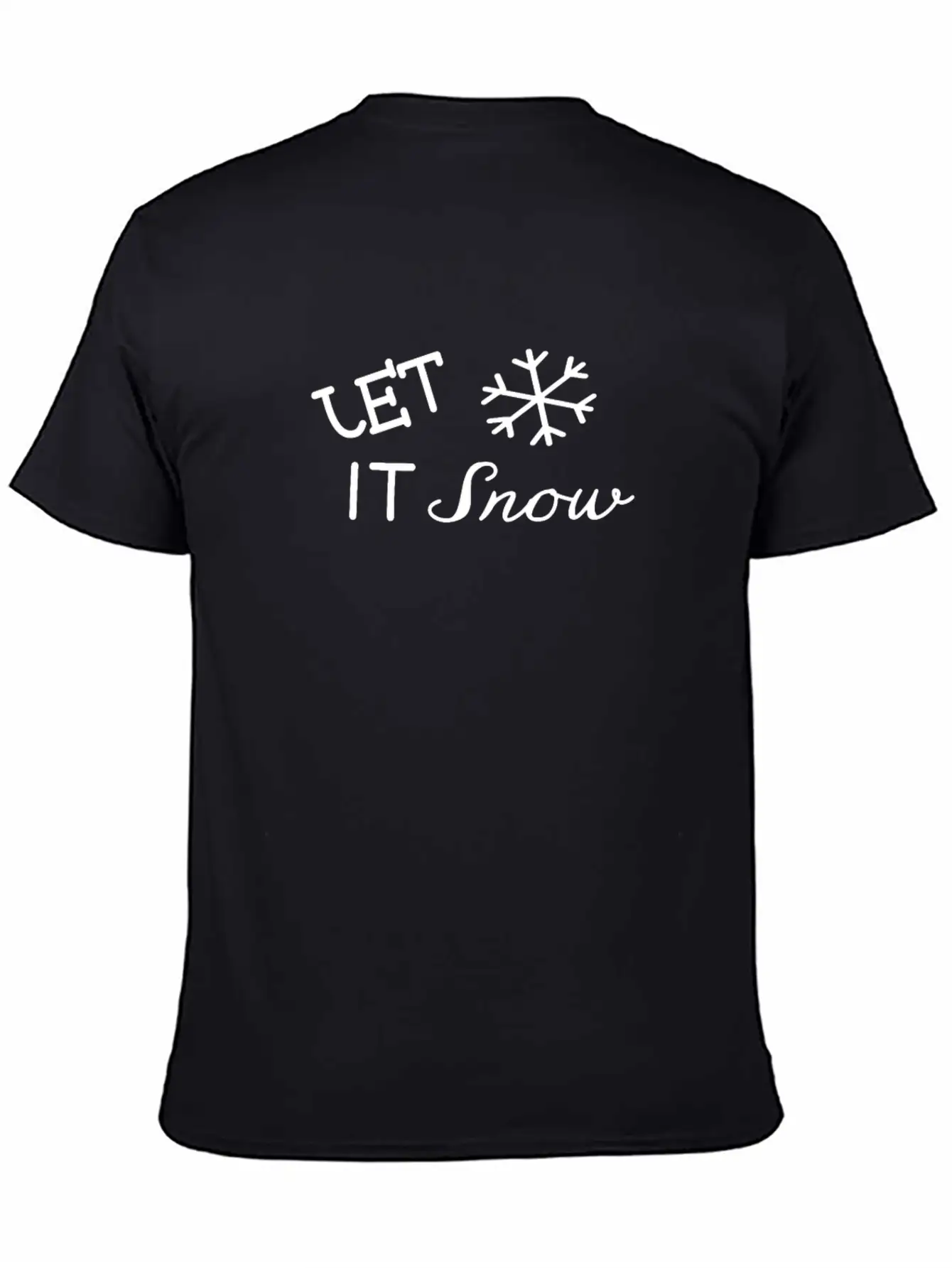 Let It Snow Cool Ice Frost Christmas Snow Flake Basic Graphic T-Shirt – Daily Comfort In Soft Cotton