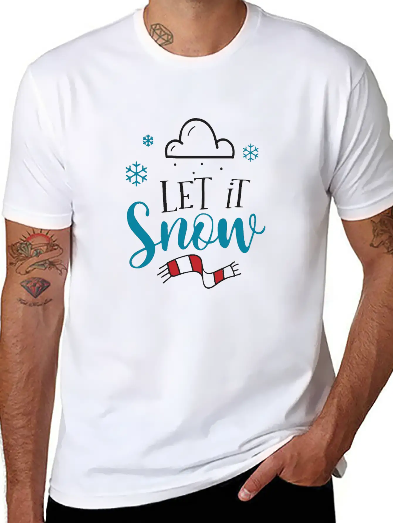 Let It Snow Essential Cotton Tee For Daily Outfits – Unisex Style
