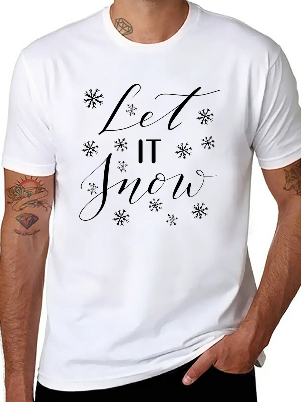 Let It Snow. It Is Winter Basic Graphic T-Shirt – Daily Comfort In Soft Cotton