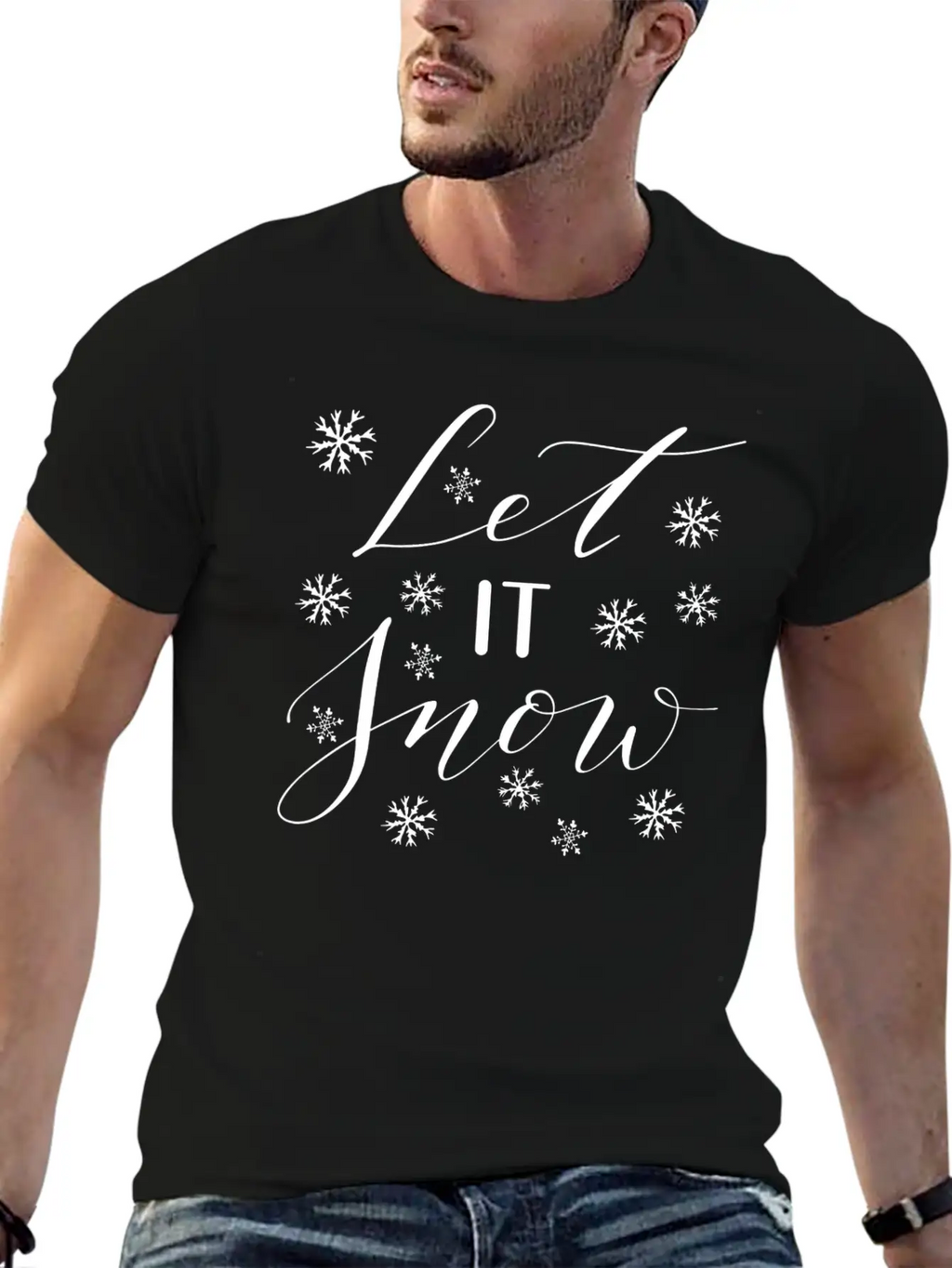 Let It Snow. It Is Winter Basic Graphic T-Shirt – Daily Comfort In Soft Cotton