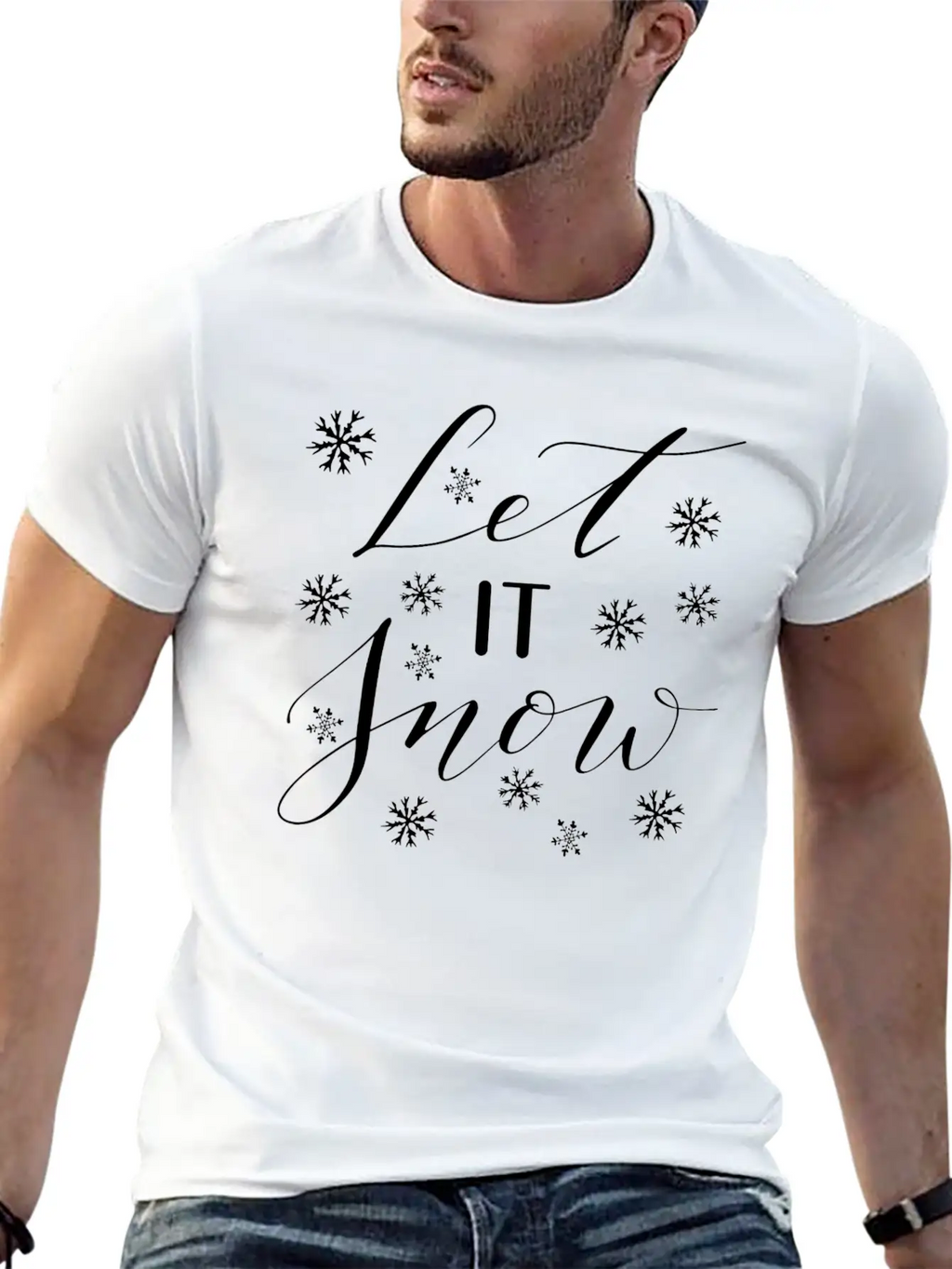 Let It Snow. It Is Winter Basic Graphic T-Shirt – Daily Comfort In Soft Cotton
