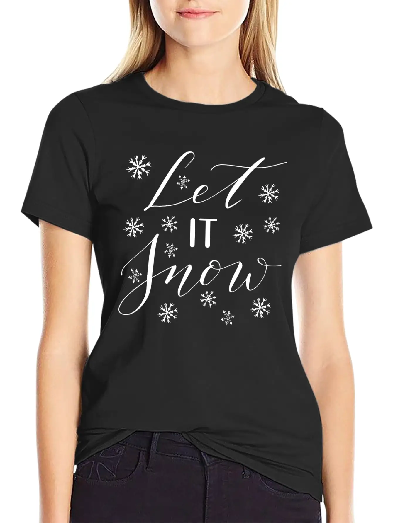 Let It Snow. It Is Winter Basic Graphic T-Shirt – Daily Comfort In Soft Cotton