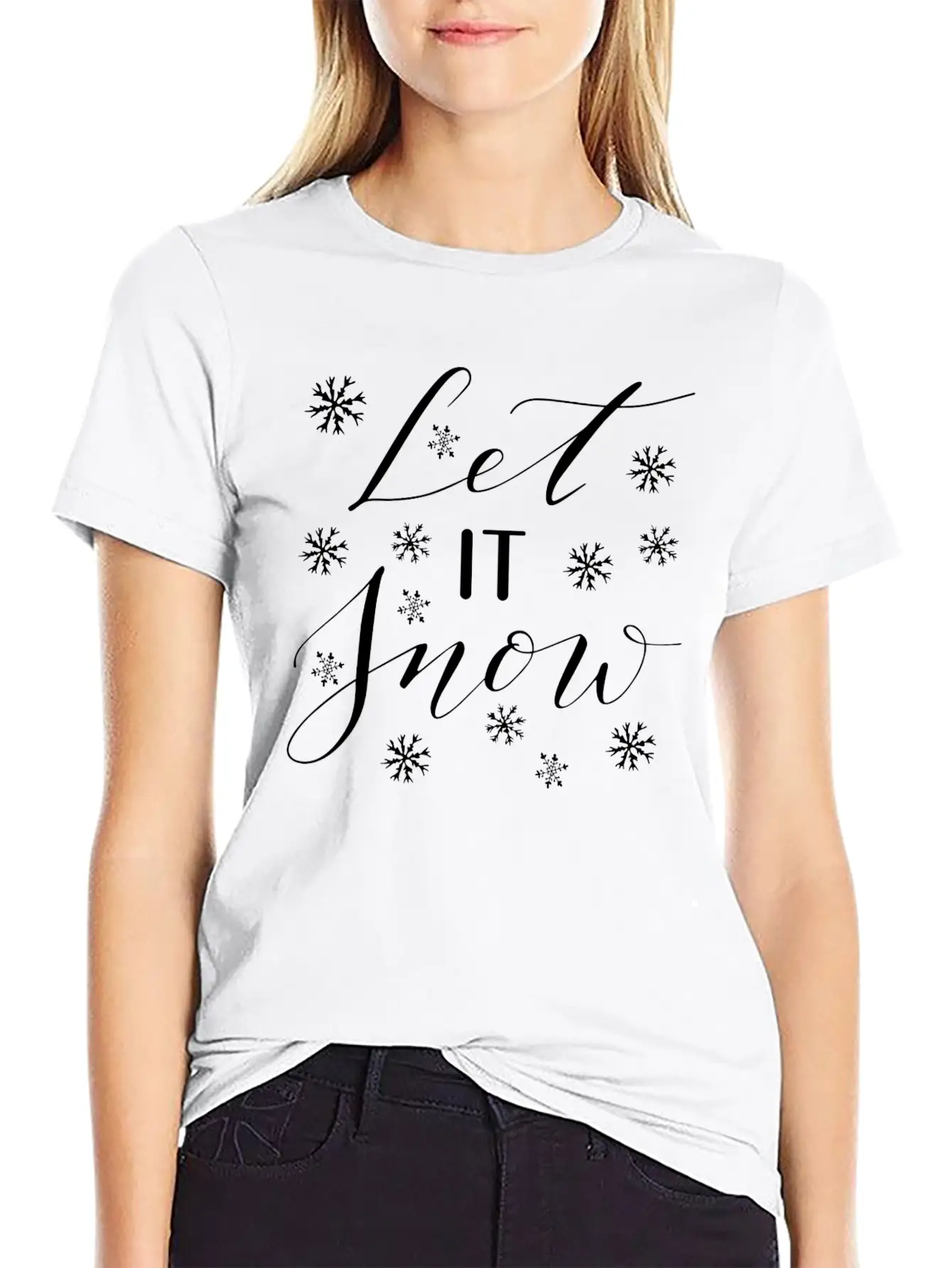 Let It Snow. It Is Winter Basic Graphic T-Shirt – Daily Comfort In Soft Cotton