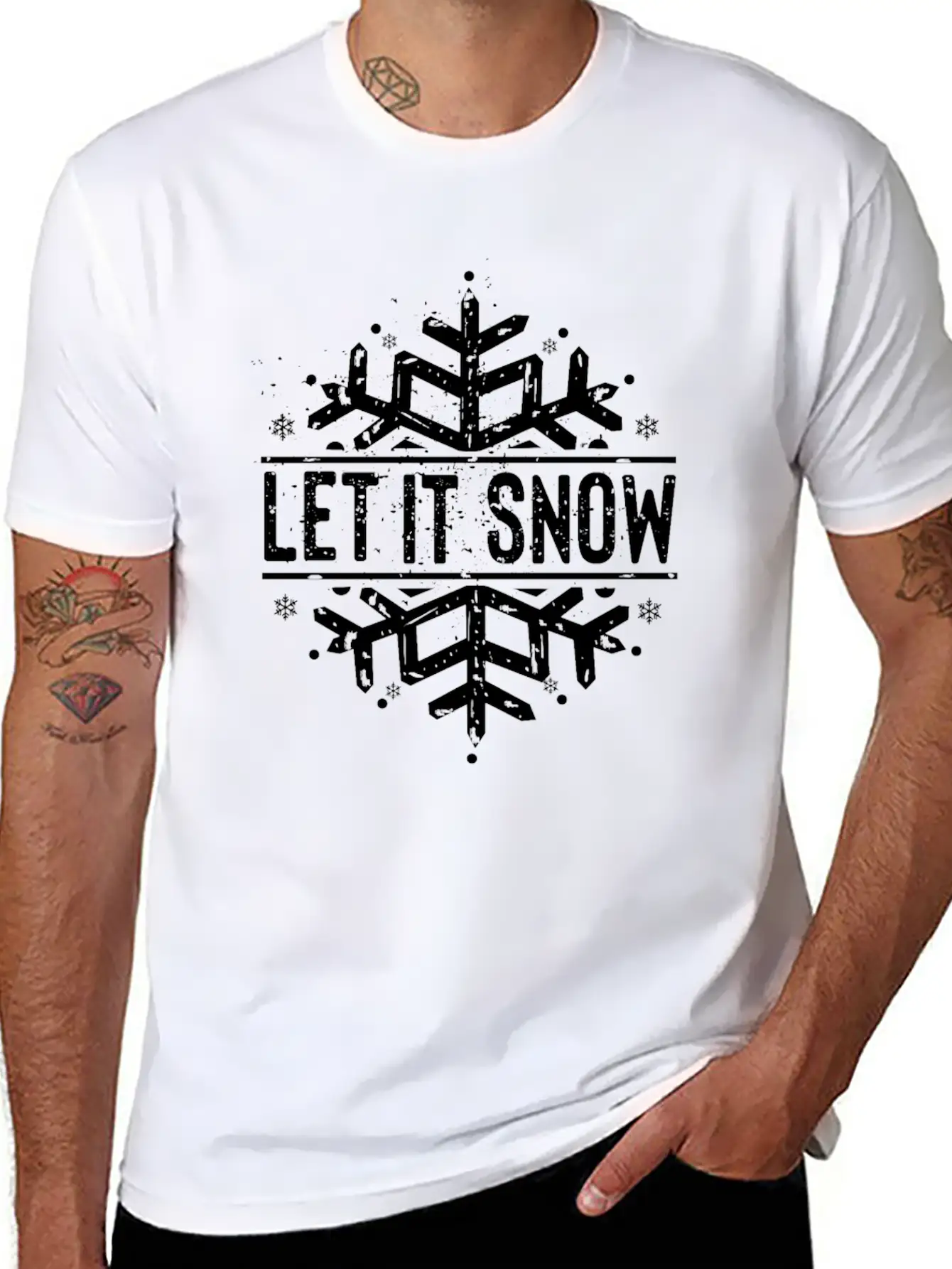 Let It Snow - Snow And Winter Basic Graphic T-Shirt – Daily Comfort In Soft Cotton