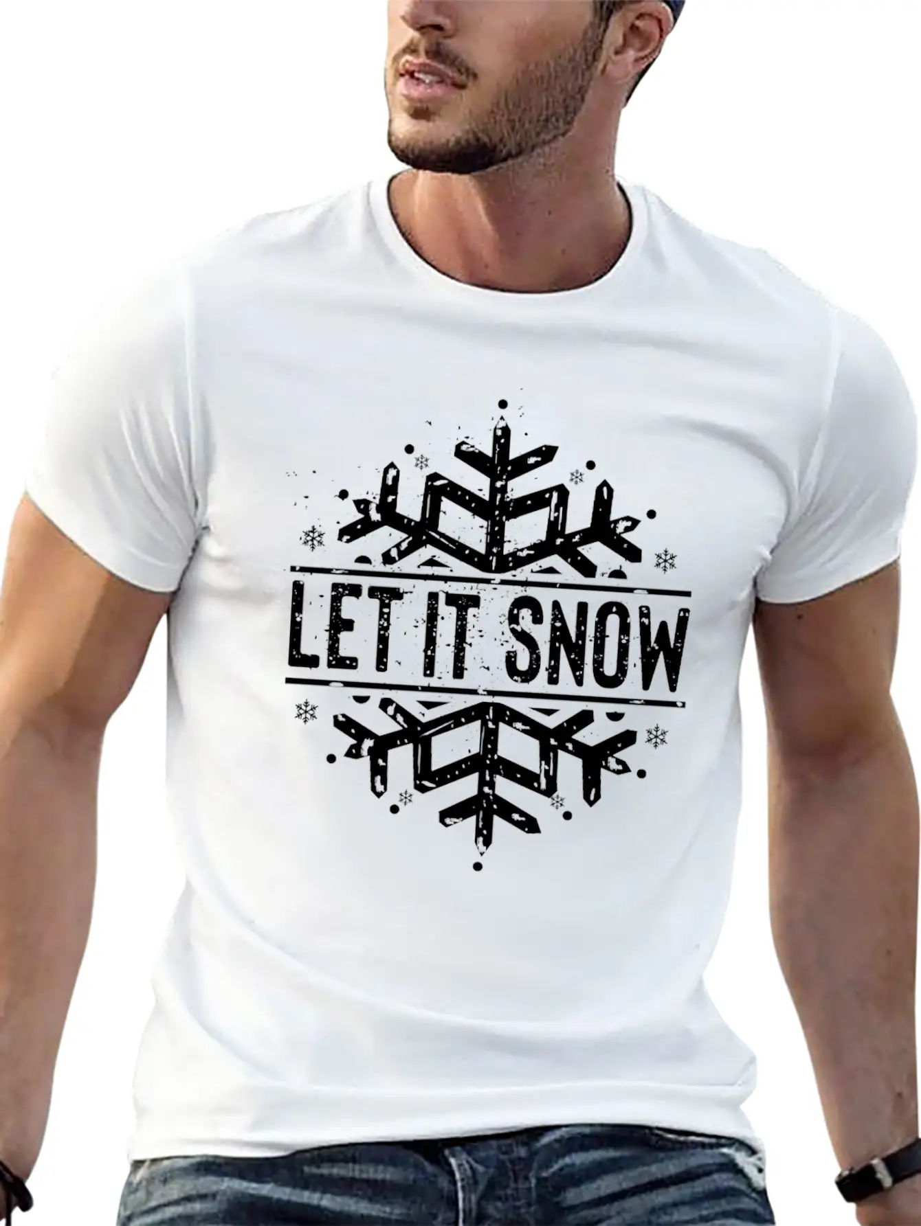 Let It Snow - Snow And Winter Basic Graphic T-Shirt – Daily Comfort In Soft Cotton