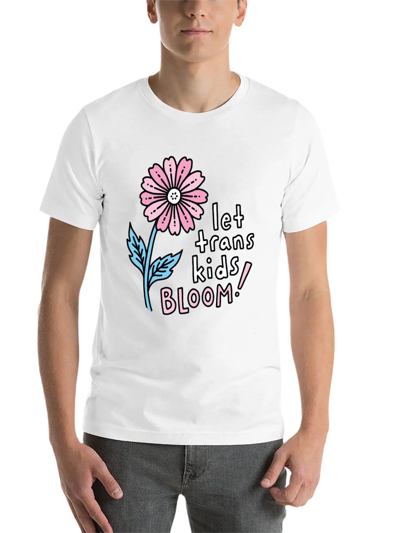 Let Trans Kids Bloom Classic Cotton Tee – Unisex Comfort For Any Season