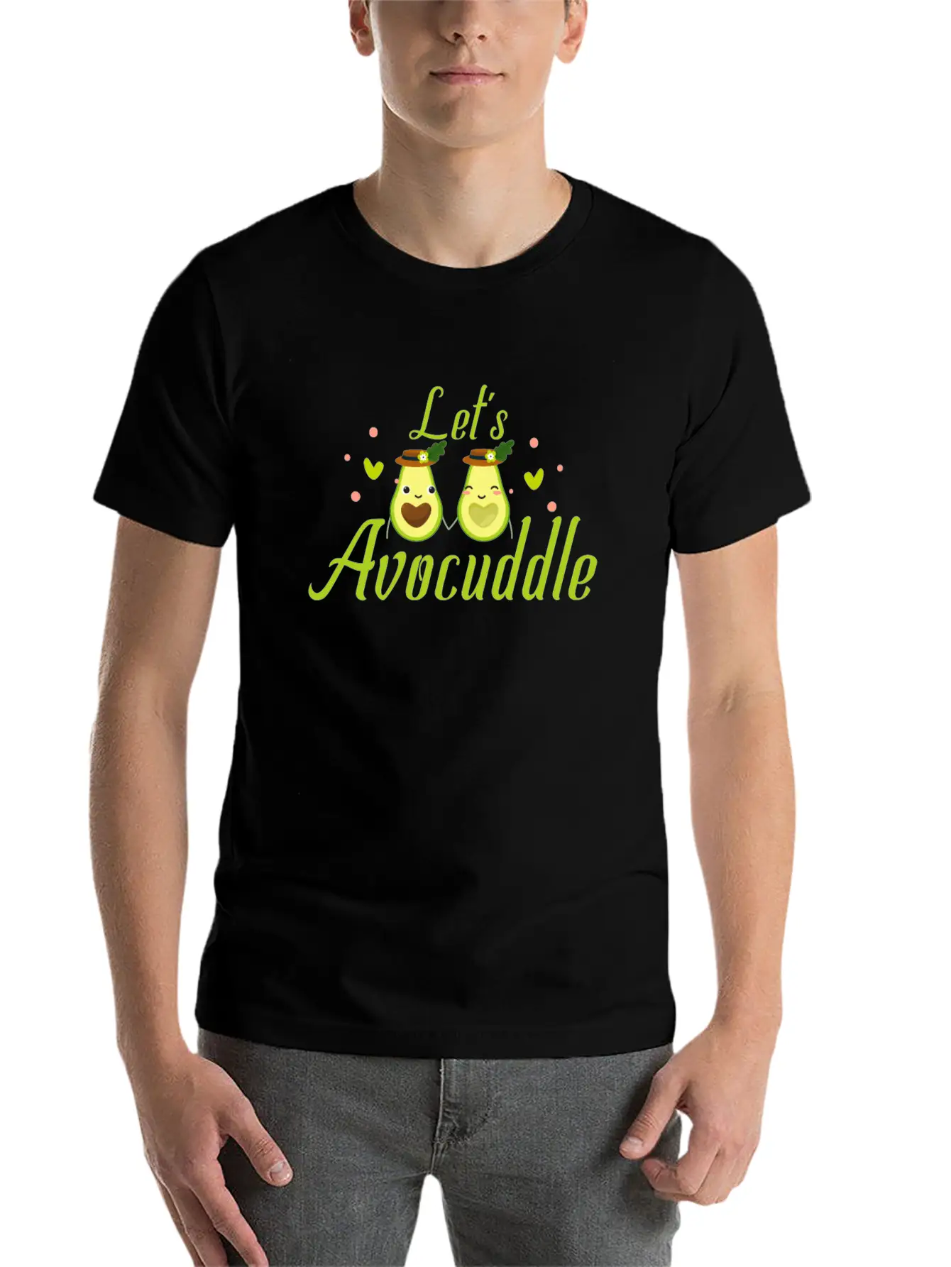 LET'S AVOCUDDLE Basic Graphic T-Shirt – Daily Comfort In Soft Cotton
