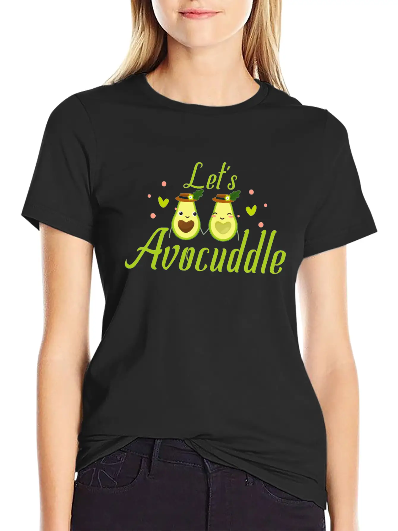 LET'S AVOCUDDLE Basic Graphic T-Shirt – Daily Comfort In Soft Cotton