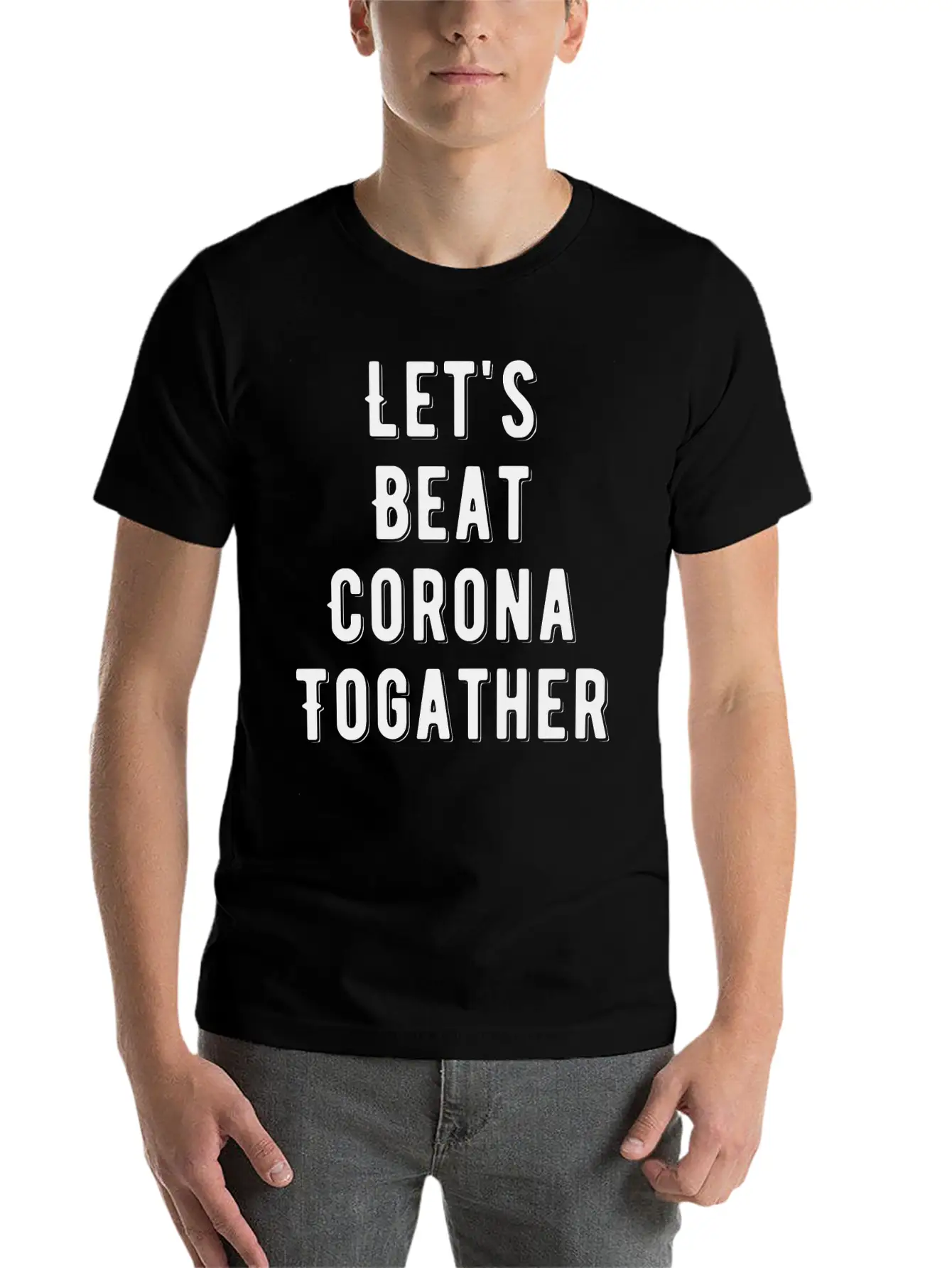 Let`s Beat Corona Together Timeless Short Sleeve Tee – Comfy And Minimalist Design