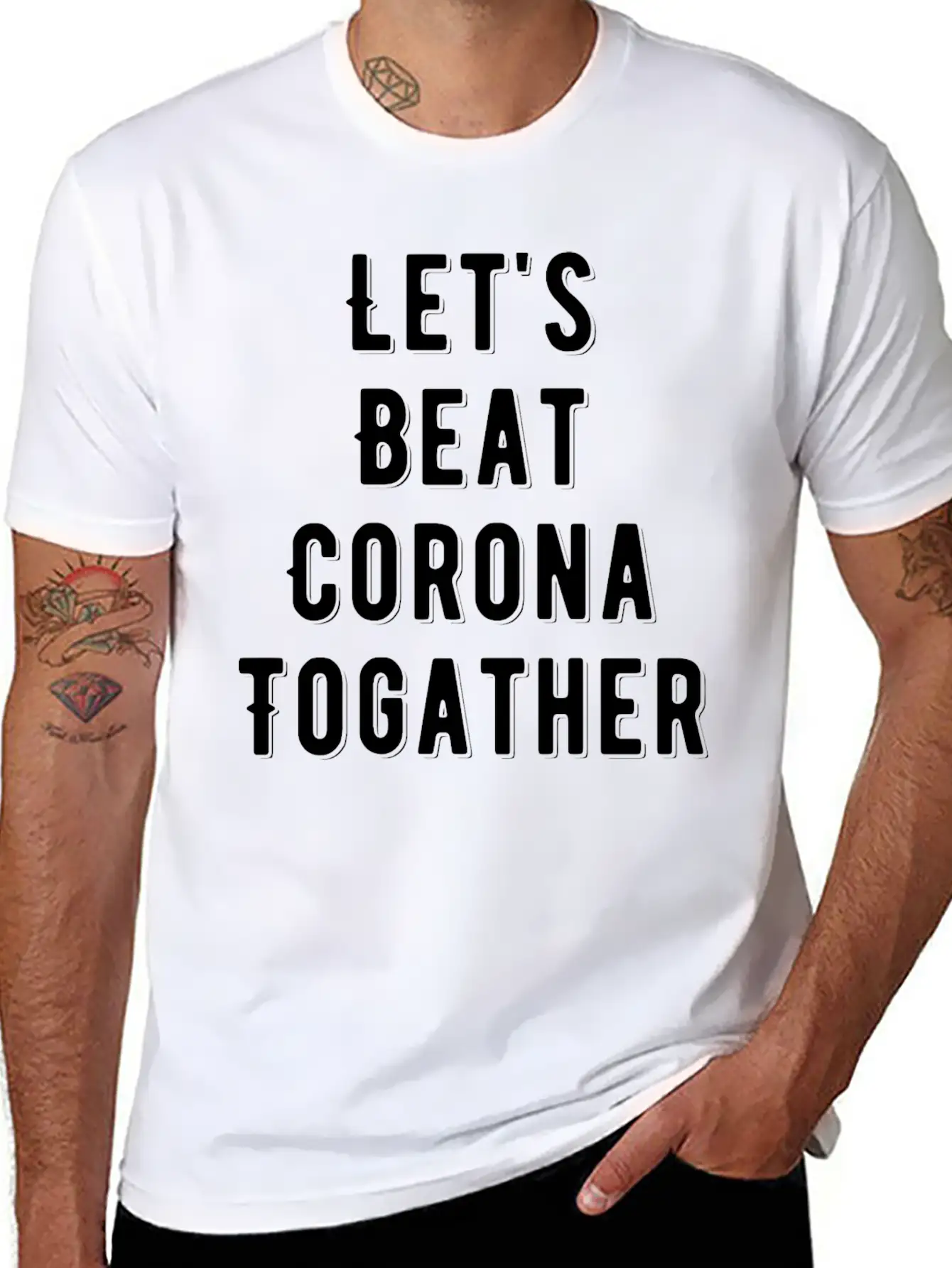 Let`s Beat Corona Together Timeless Short Sleeve Tee – Comfy And Minimalist Design