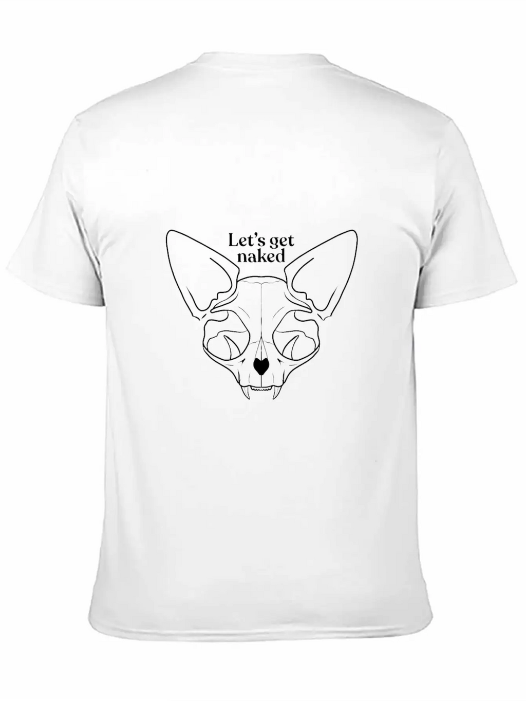 Let's Get Naked - Chubby Sphynx Cat - Line Art - H Classic Cotton Tee – Unisex Comfort For Any Season