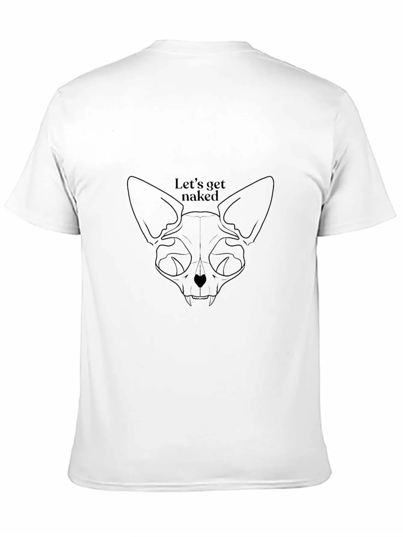 Let's Get Naked - Chubby Sphynx Cat - Line Art - H Classic Cotton Tee – Unisex Comfort For Any Season