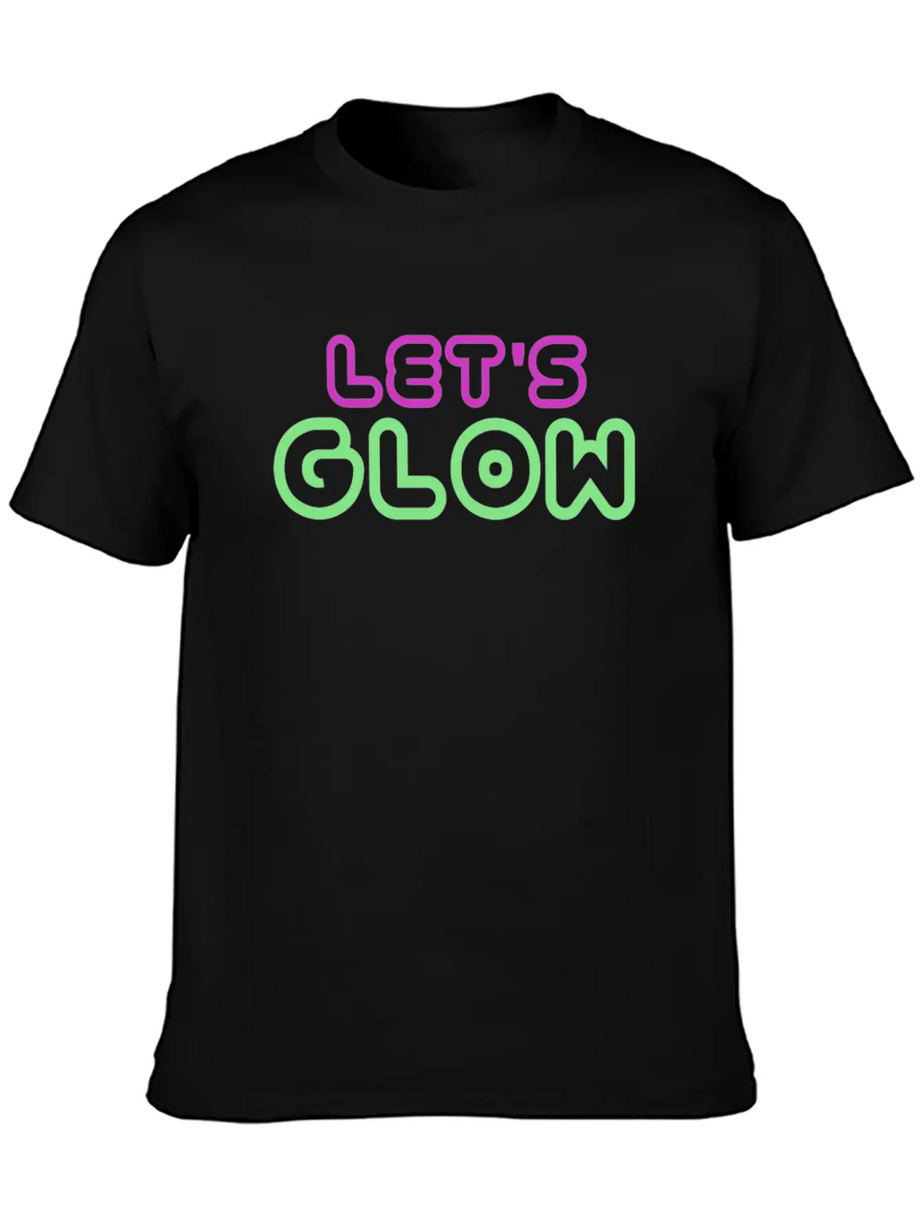 Let's Glow Glowing Effect Party 80's Retro Novelty Timeless Short Sleeve Tee – Comfy And Minimalist Design