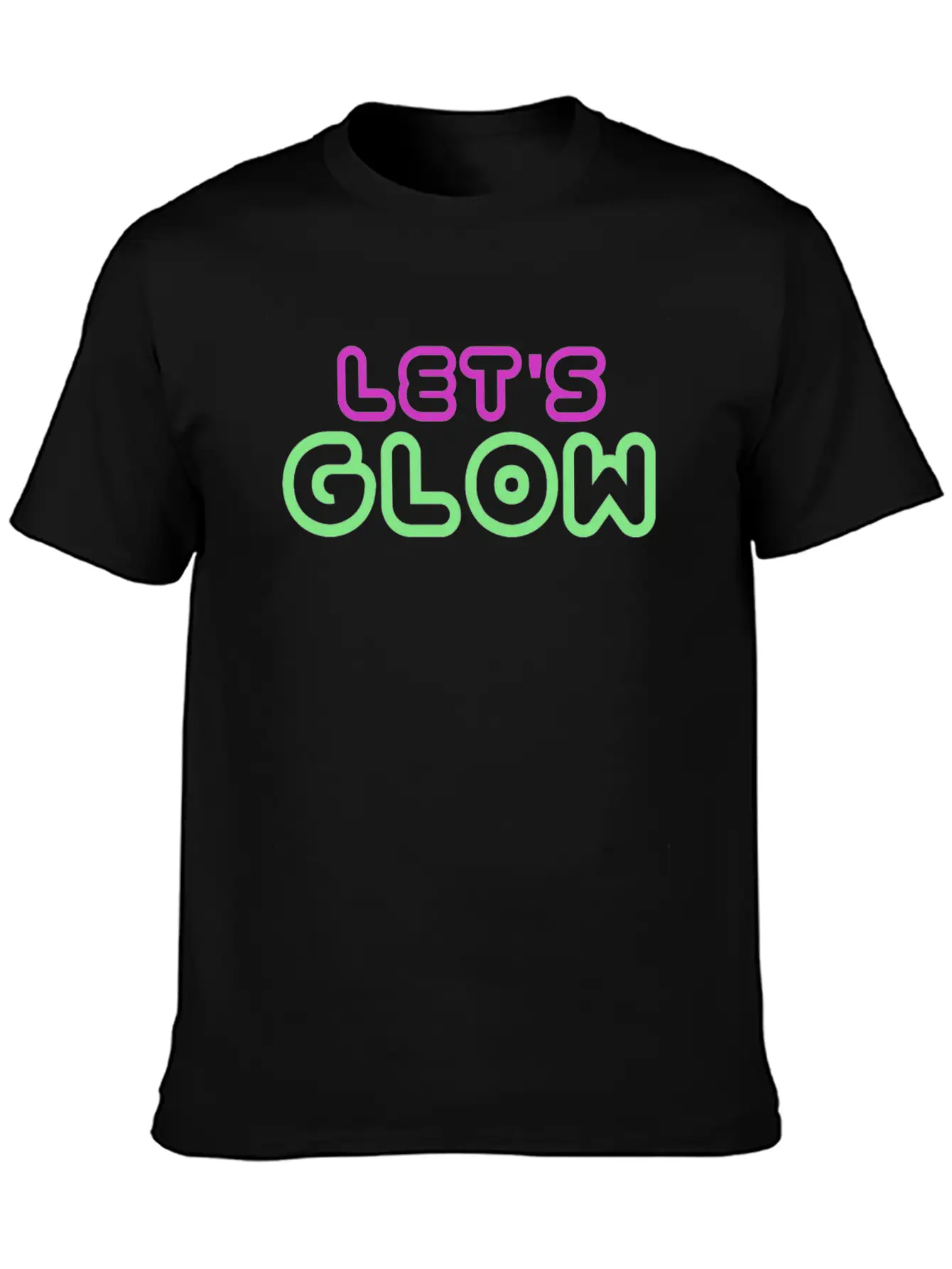 Let's Glow Glowing Effect Party 80's Retro Novelty Timeless Short Sleeve Tee – Comfy And Minimalist Design