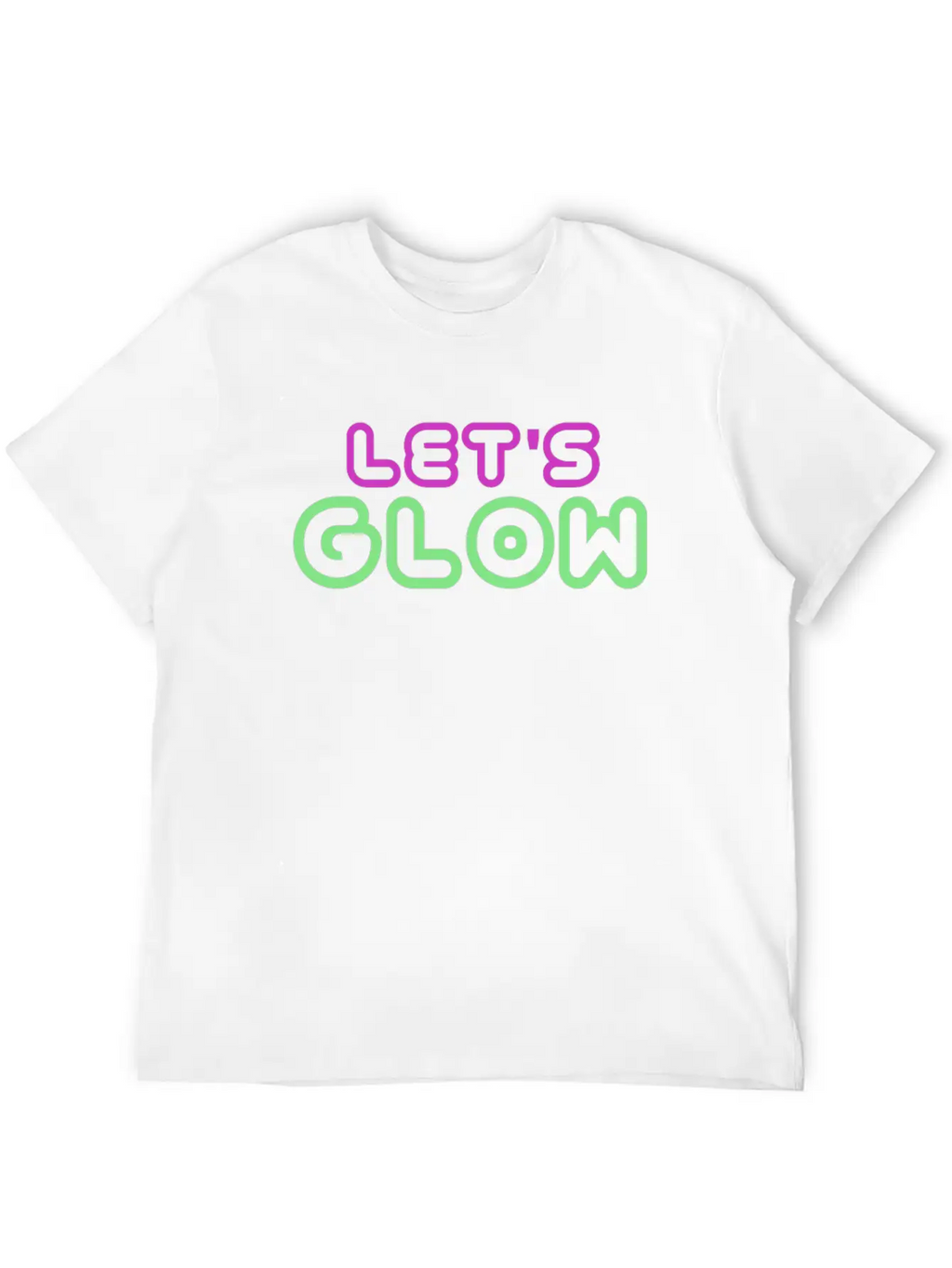 Let's Glow Glowing Effect Party 80's Retro Novelty Timeless Short Sleeve Tee – Comfy And Minimalist Design