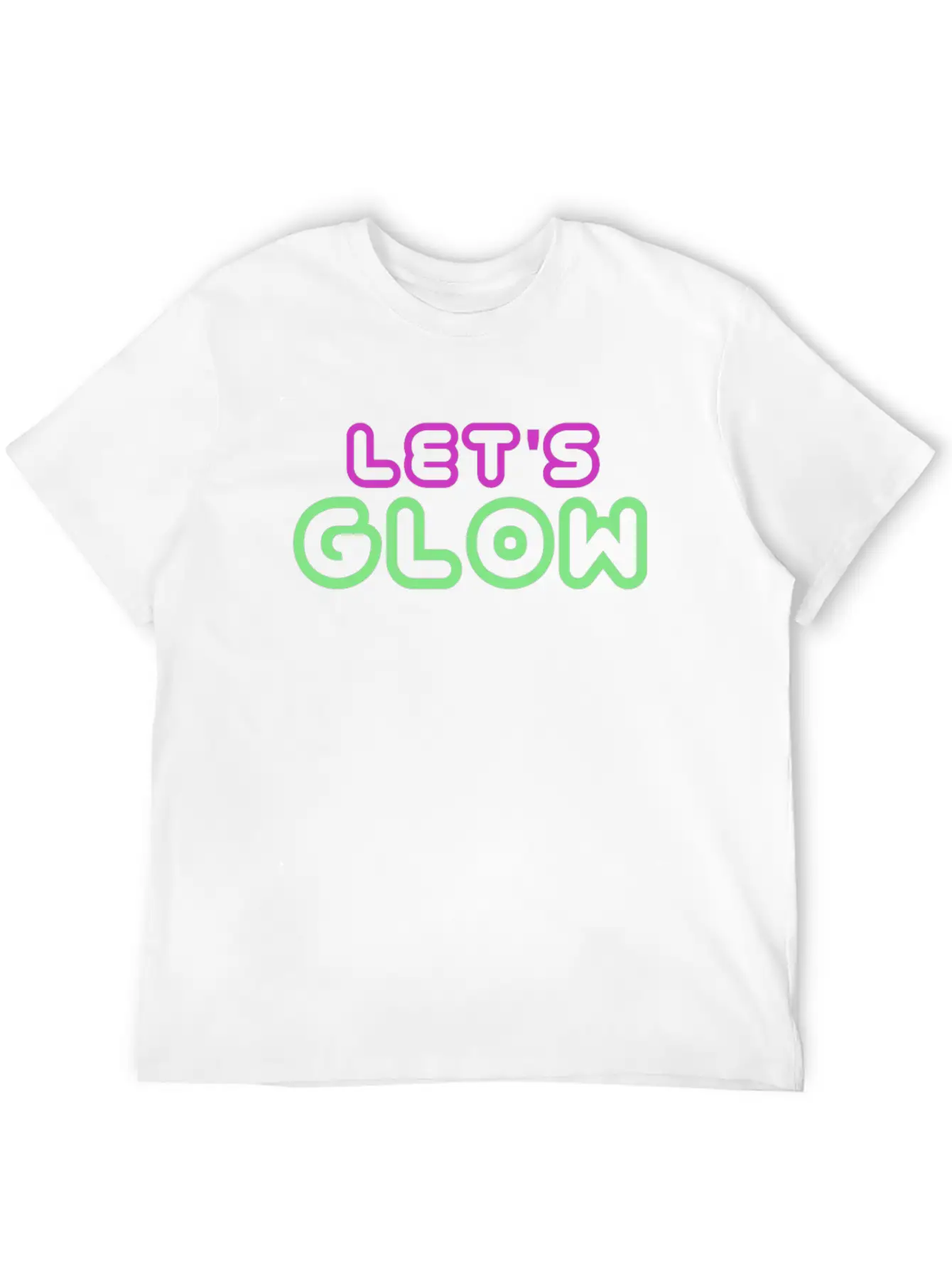Let's Glow Glowing Effect Party 80's Retro Novelty Timeless Short Sleeve Tee – Comfy And Minimalist Design