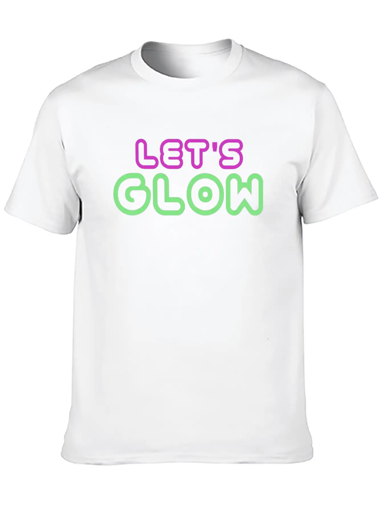 Let's Glow Glowing Effect Party 80's Retro Novelty Timeless Short Sleeve Tee – Comfy And Minimalist Design