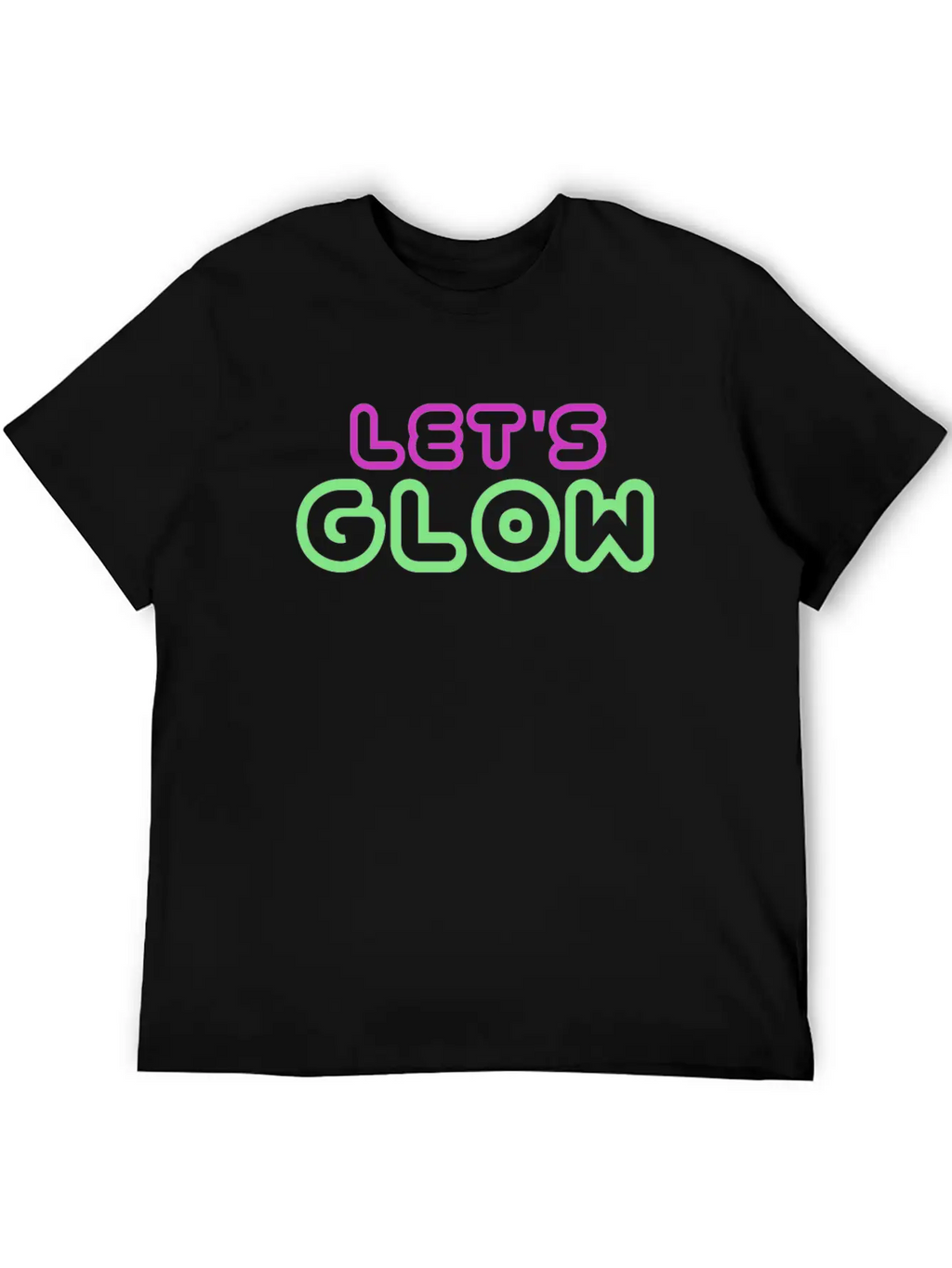 Let's Glow Glowing Effect Party 80's Retro Novelty Timeless Short Sleeve Tee – Comfy And Minimalist Design