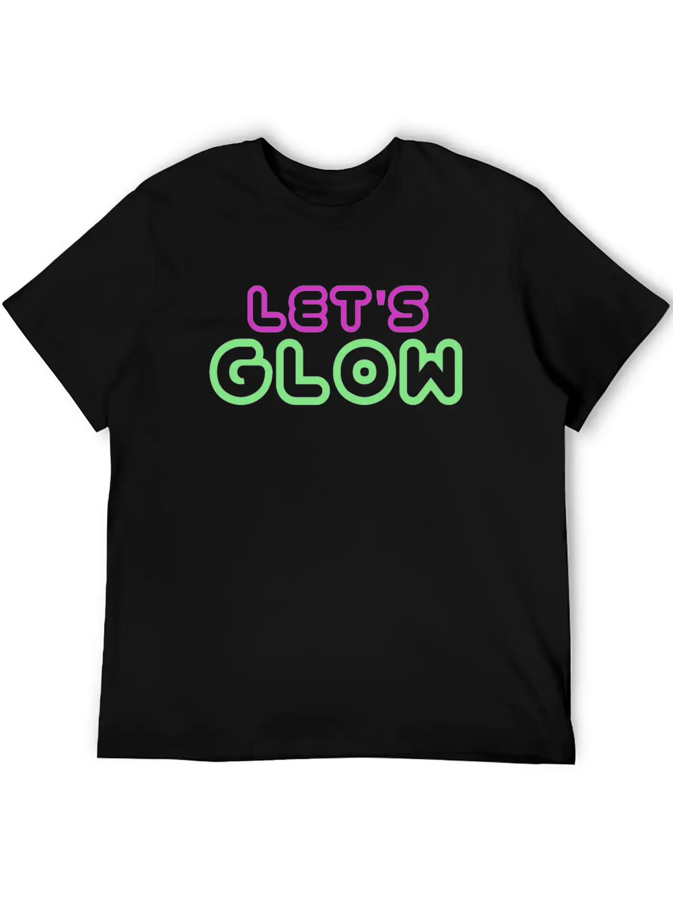 Let's Glow Glowing Effect Party 80's Retro Novelty Timeless Short Sleeve Tee – Comfy And Minimalist Design