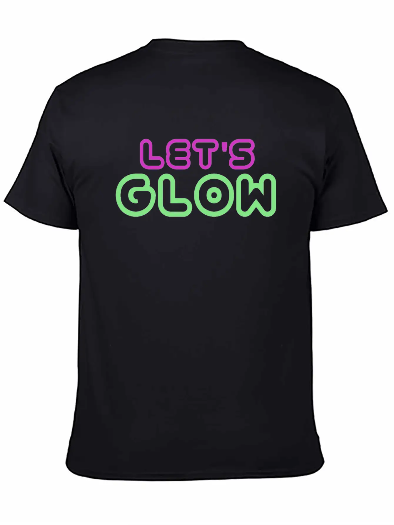 Let's Glow Glowing Effect Party 80's Retro Novelty Timeless Short Sleeve Tee – Comfy And Minimalist Design