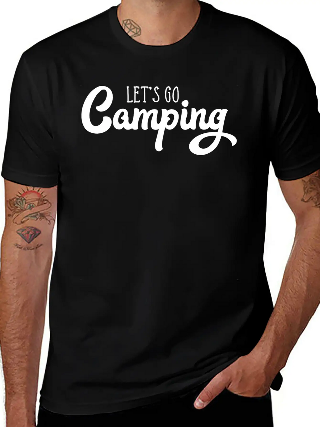 Let's Go Camping Classic Cotton Tee – Unisex Comfort For Any Season