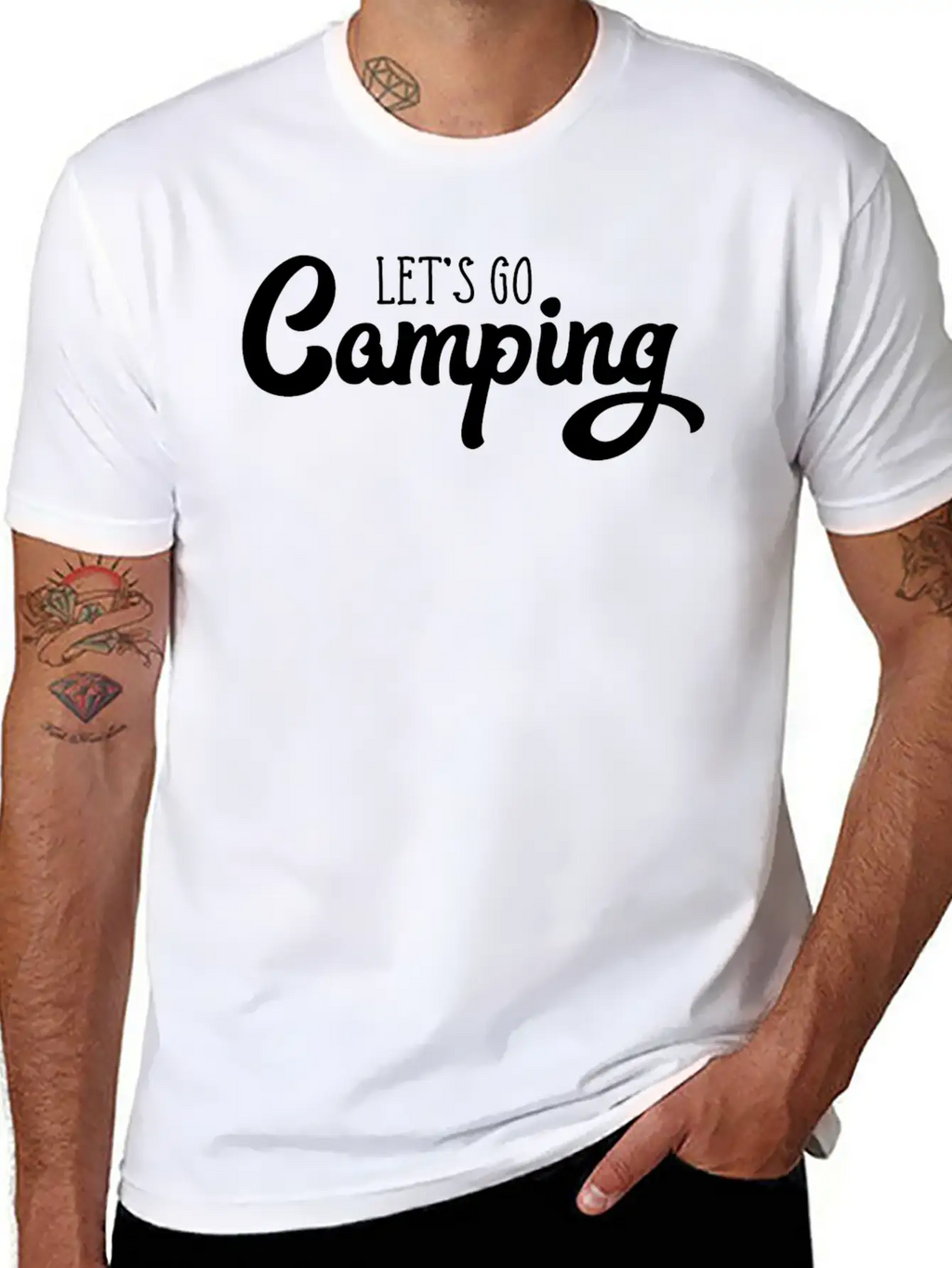 Let's Go Camping Classic Cotton Tee – Unisex Comfort For Any Season