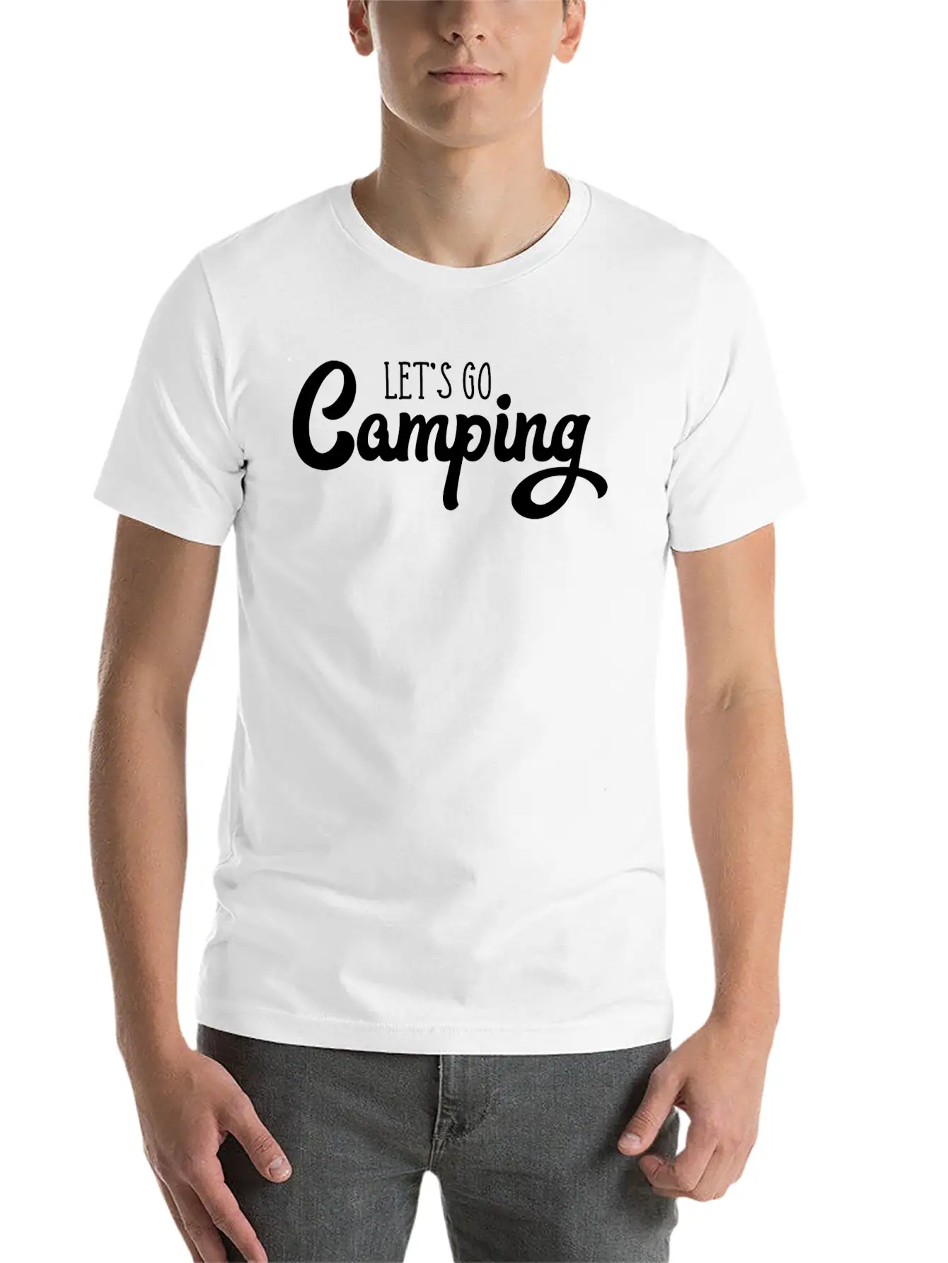 Let's Go Camping Classic Cotton Tee – Unisex Comfort For Any Season