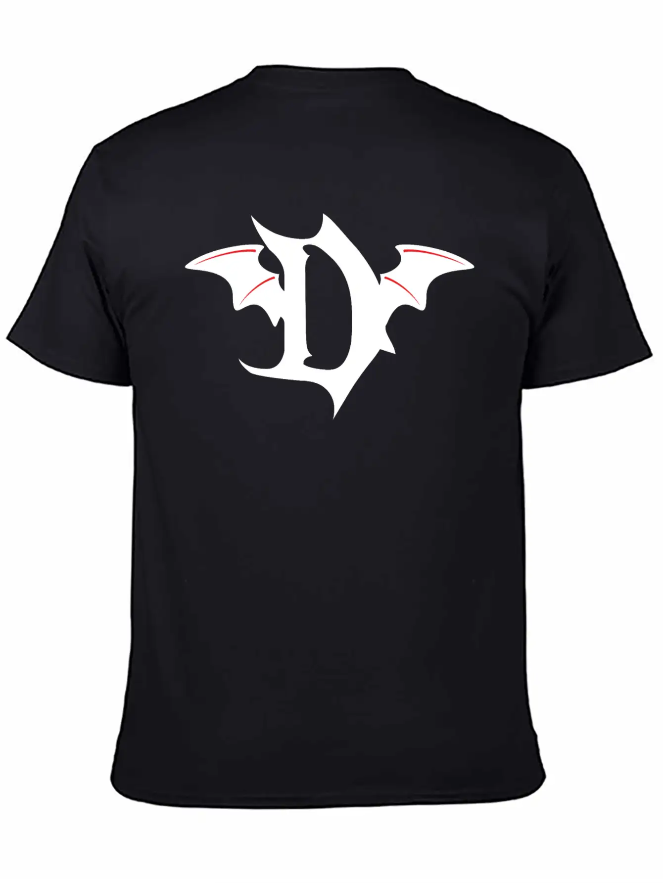 Letter D Gothic Bat Breathable Soft Cotton T-Shirt – Timeless Casual Look