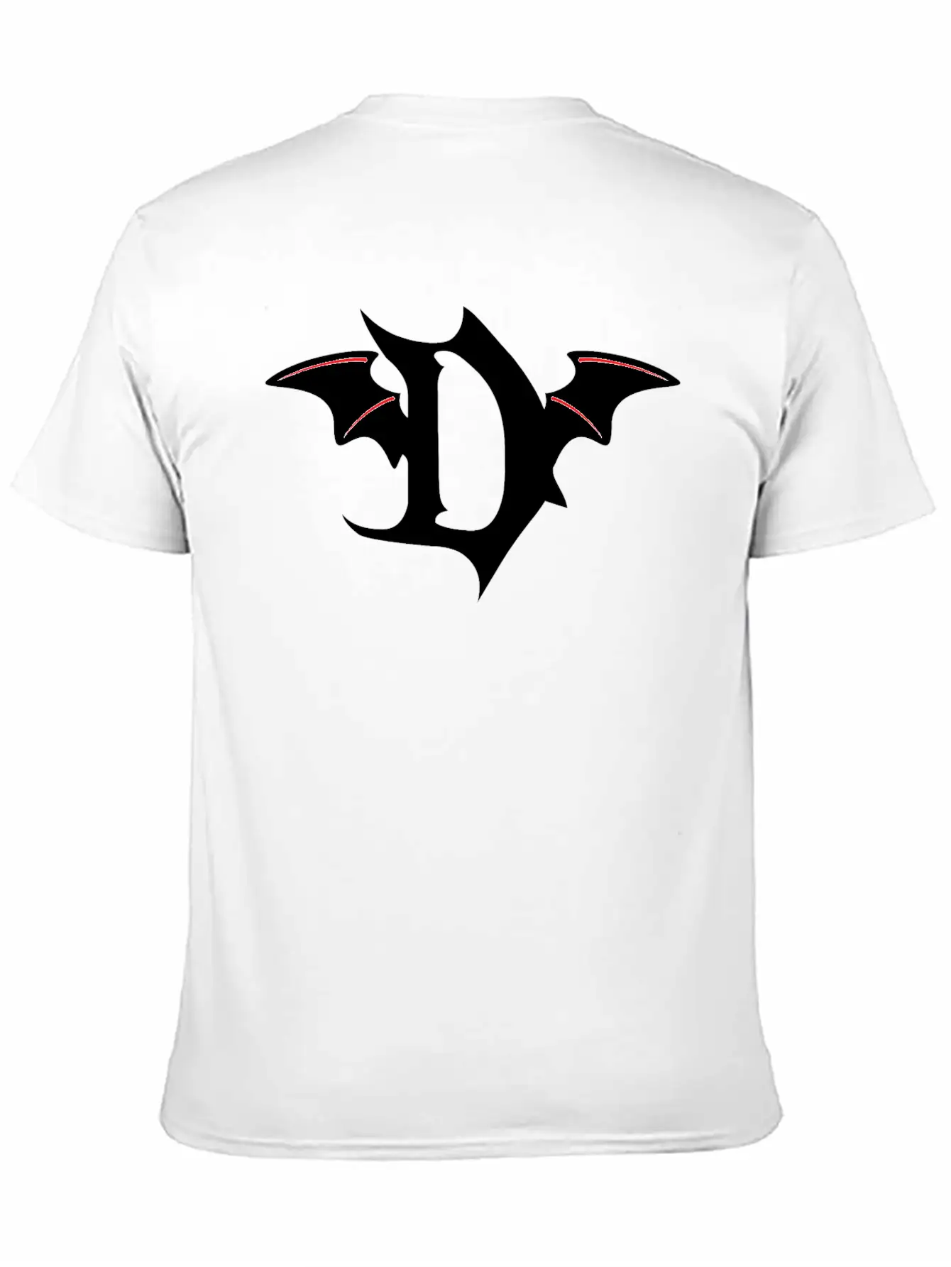 Letter D Gothic Bat Breathable Soft Cotton T-Shirt – Timeless Casual Look